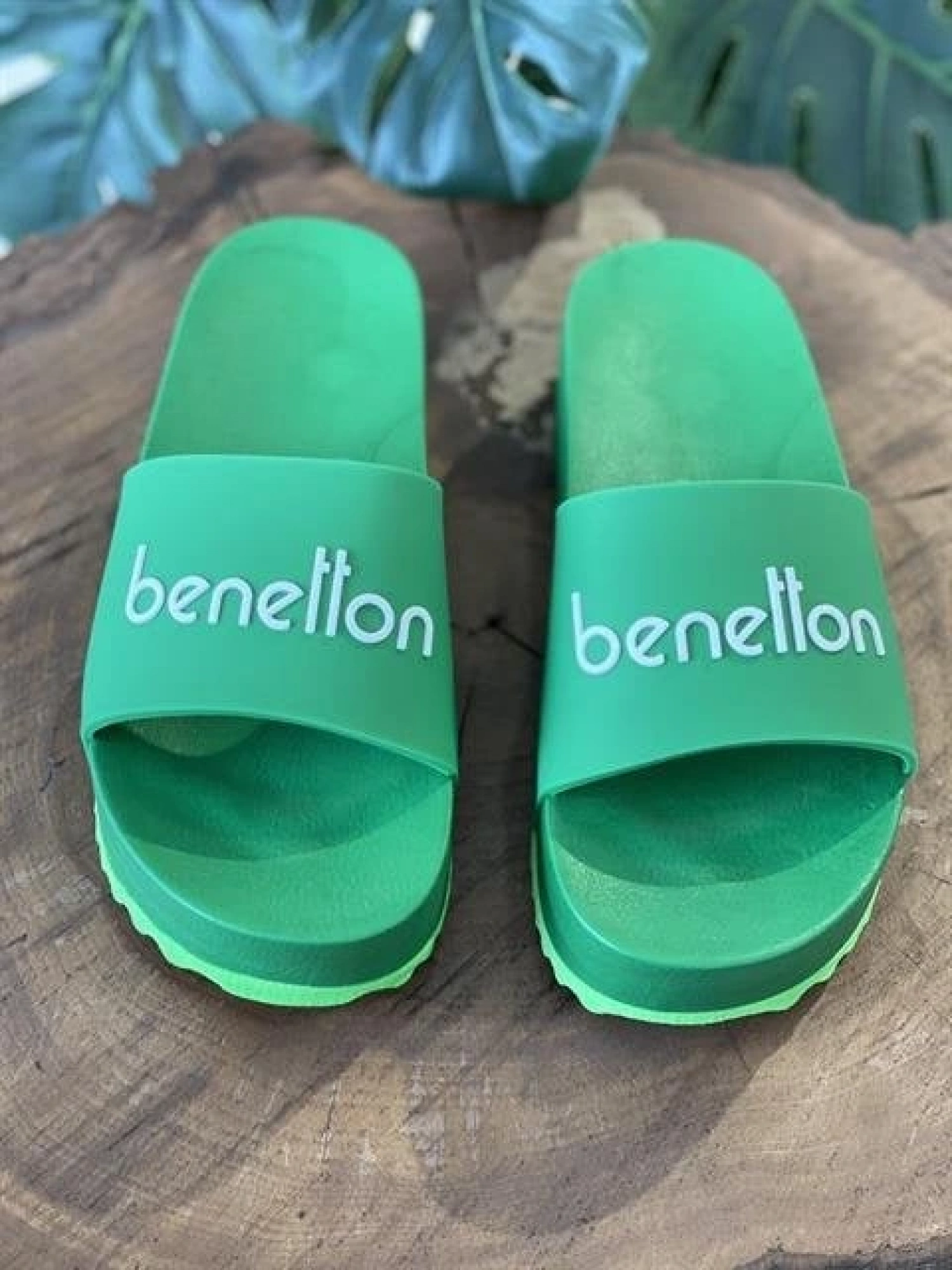 Benetton Yüksek Dolgu Taban, Kadın Yeşil Terlik BN1212