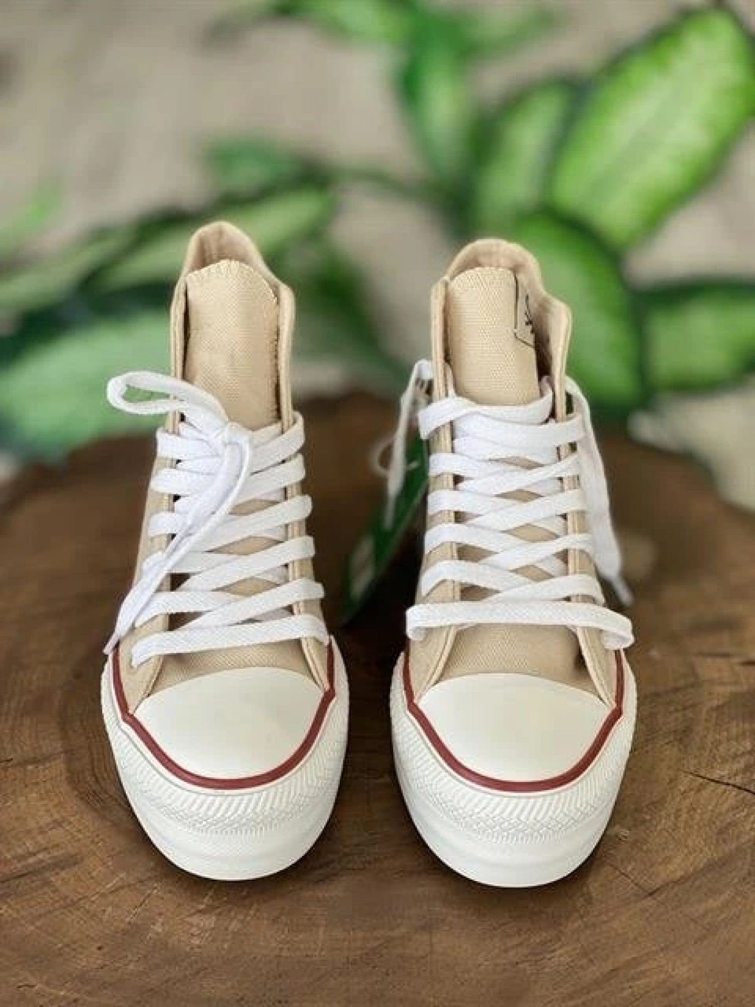 Benetton Yüksek Tabanlı Bej Converse Ayakkabı 30939