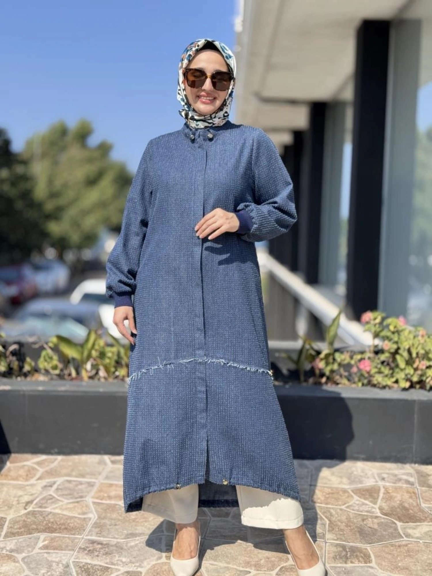 Ghisa Asimetrik Denim Kap G2678