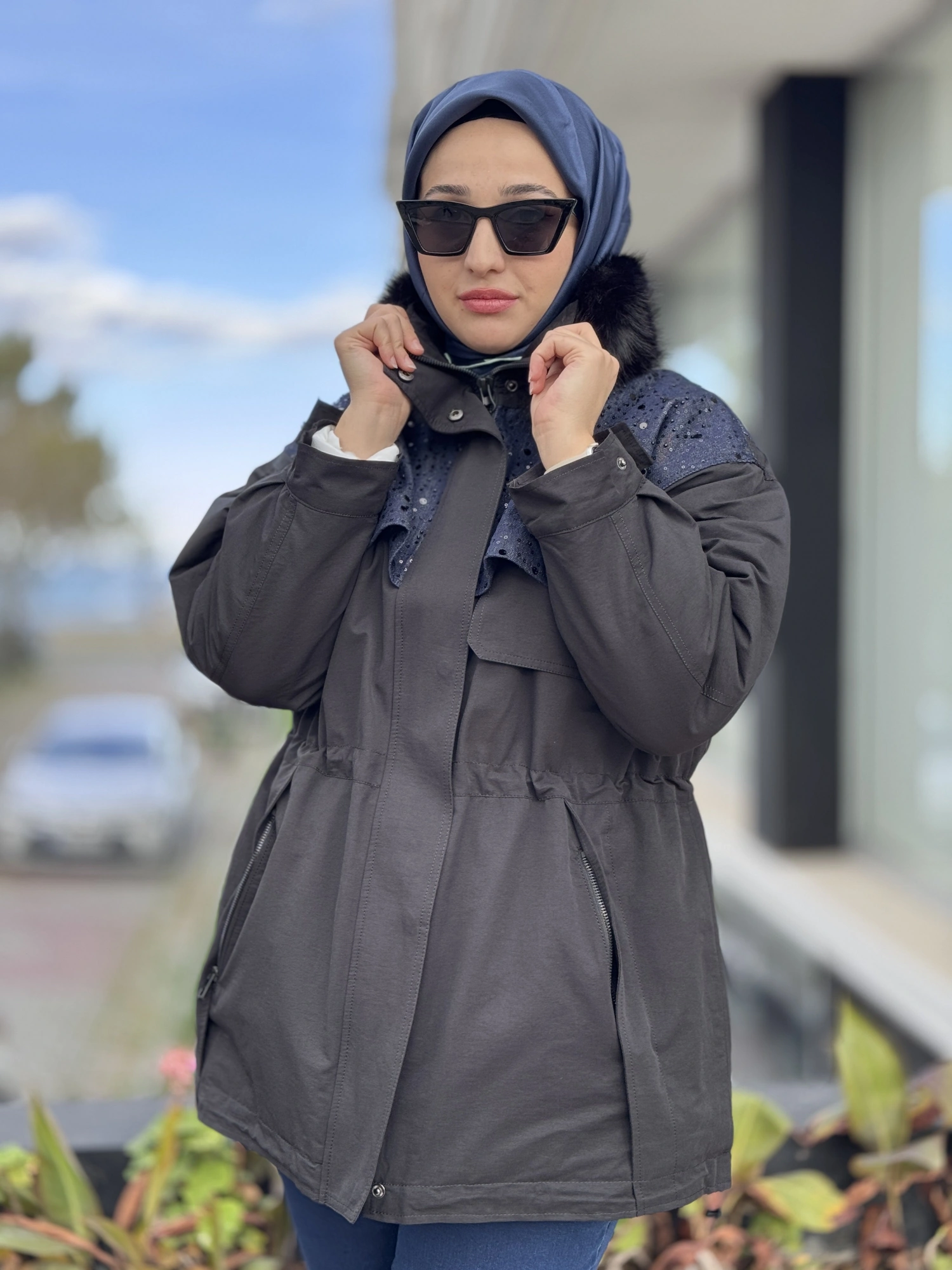 Ghisa Denim Detaylı Seyyar Kürklü Kaban 6542