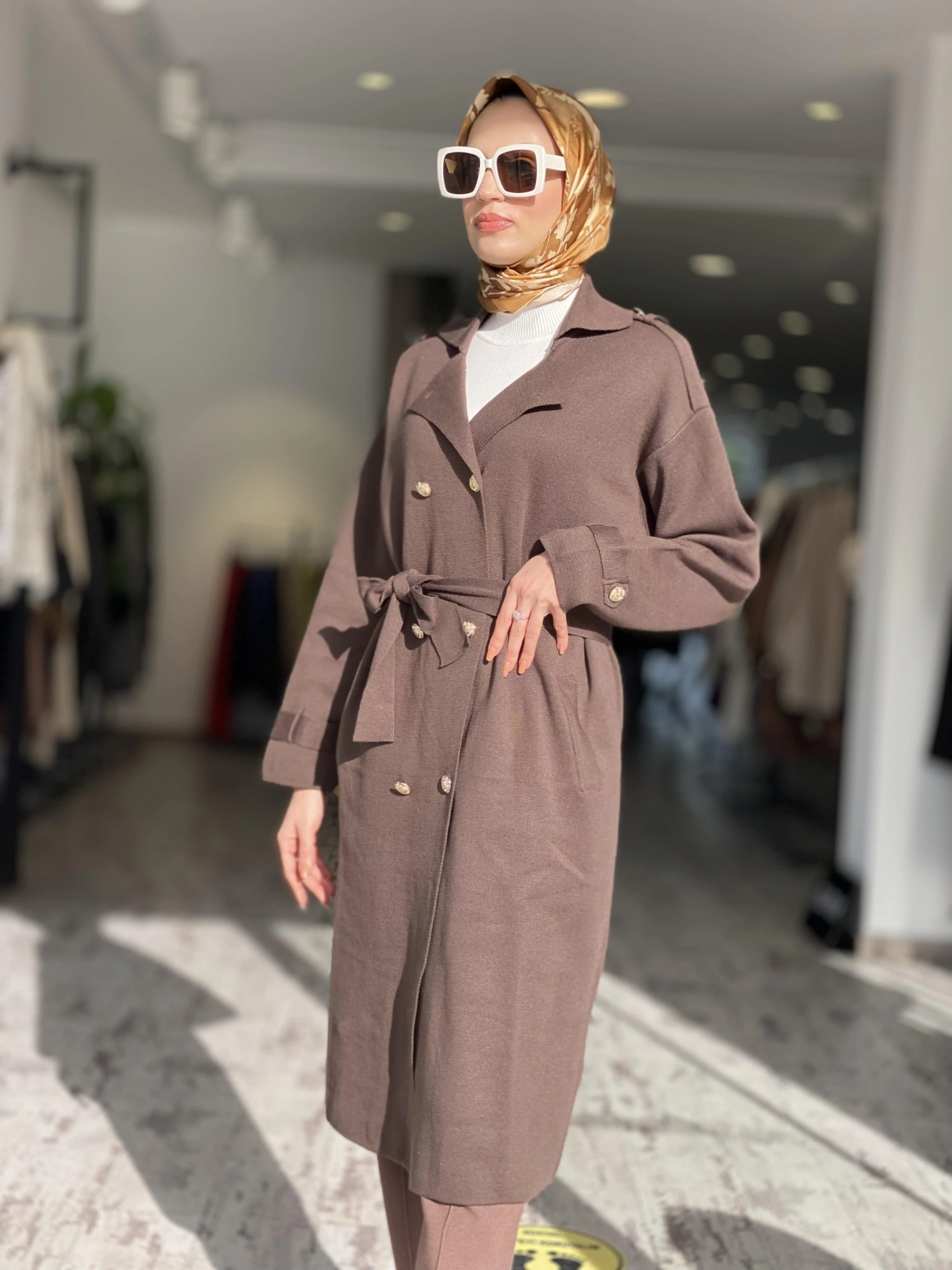 Ghisa Düğme Detaylı Triko Ceket / Trench G3753