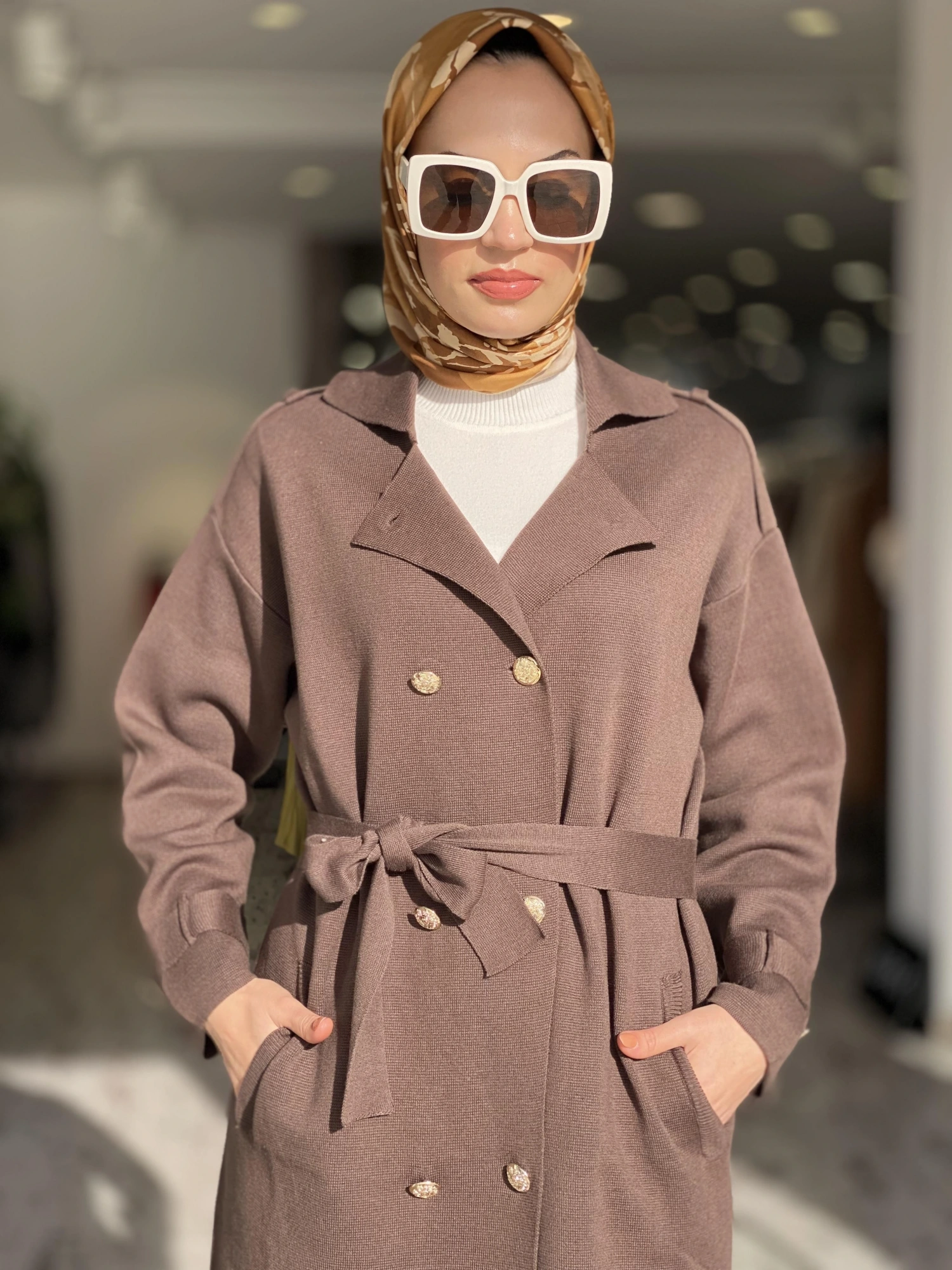 Ghisa Düğme Detaylı Triko Ceket / Trench G3753