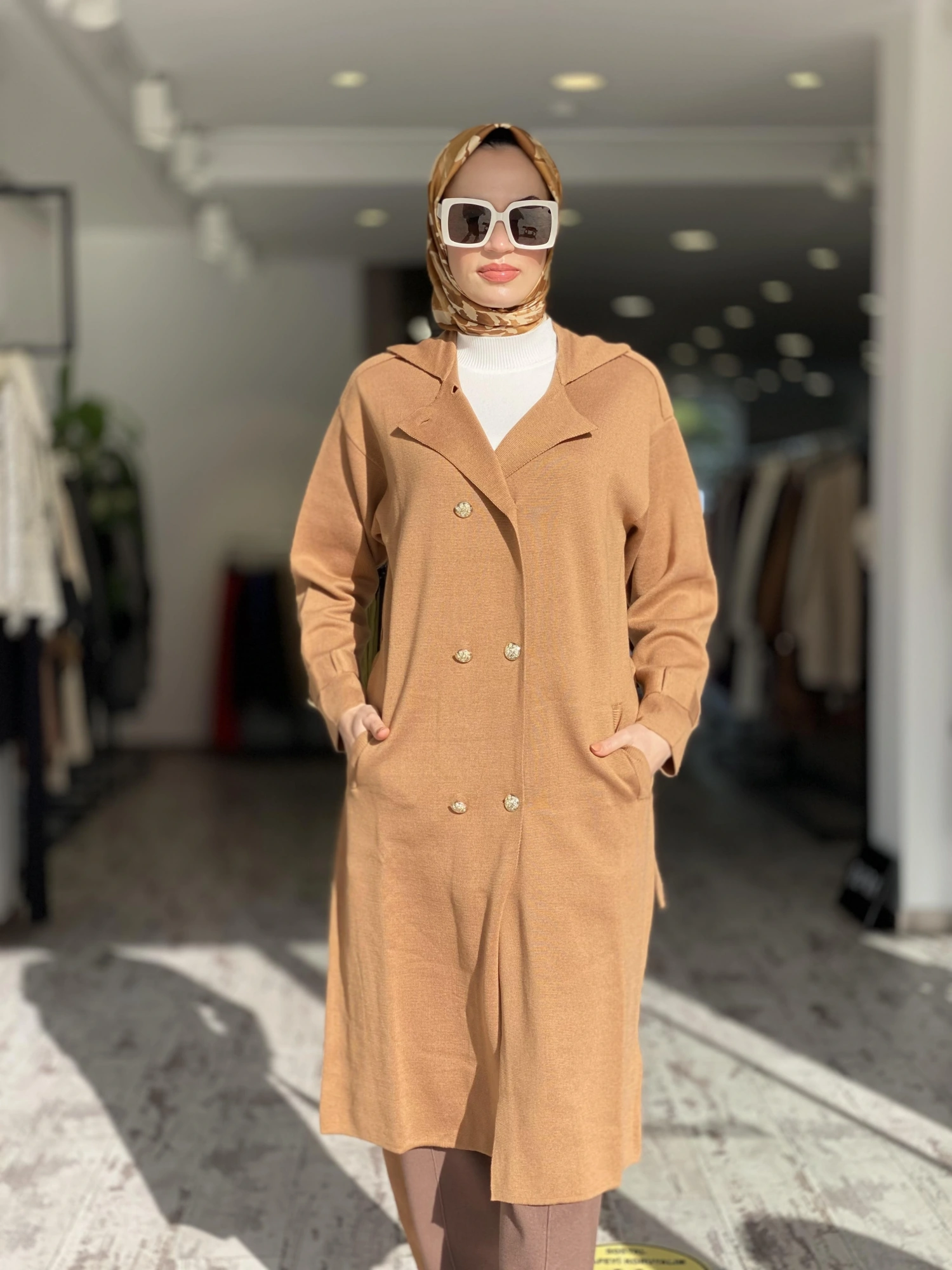 Ghisa Düğme Detaylı Triko Ceket / Trench G3753