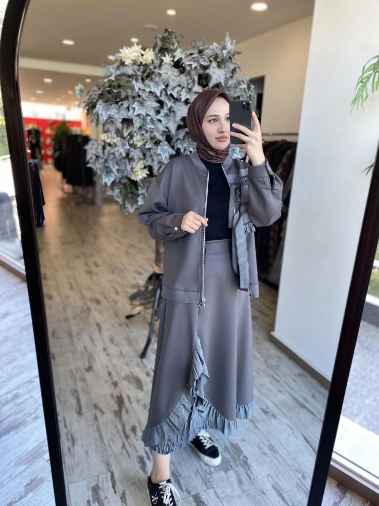 Ghisa Fırfır Detaylı Etek Ceket Takım 3024