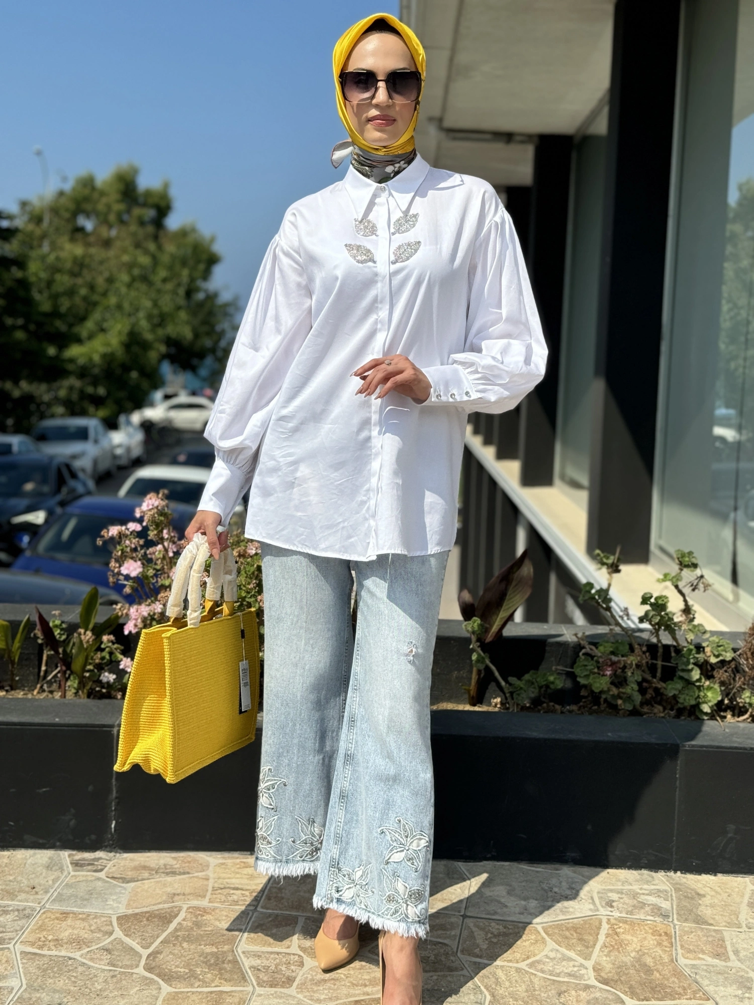 Ghisa Göğüs Ve Kol Detaylı Manişetli Poplin Gömlek 4525