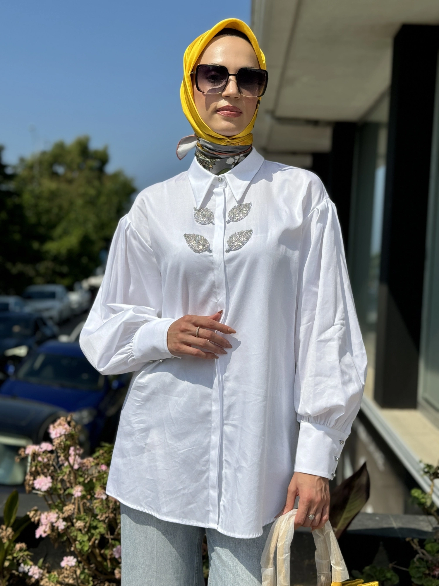 Ghisa Göğüs Ve Kol Detaylı Manişetli Poplin Gömlek 4525