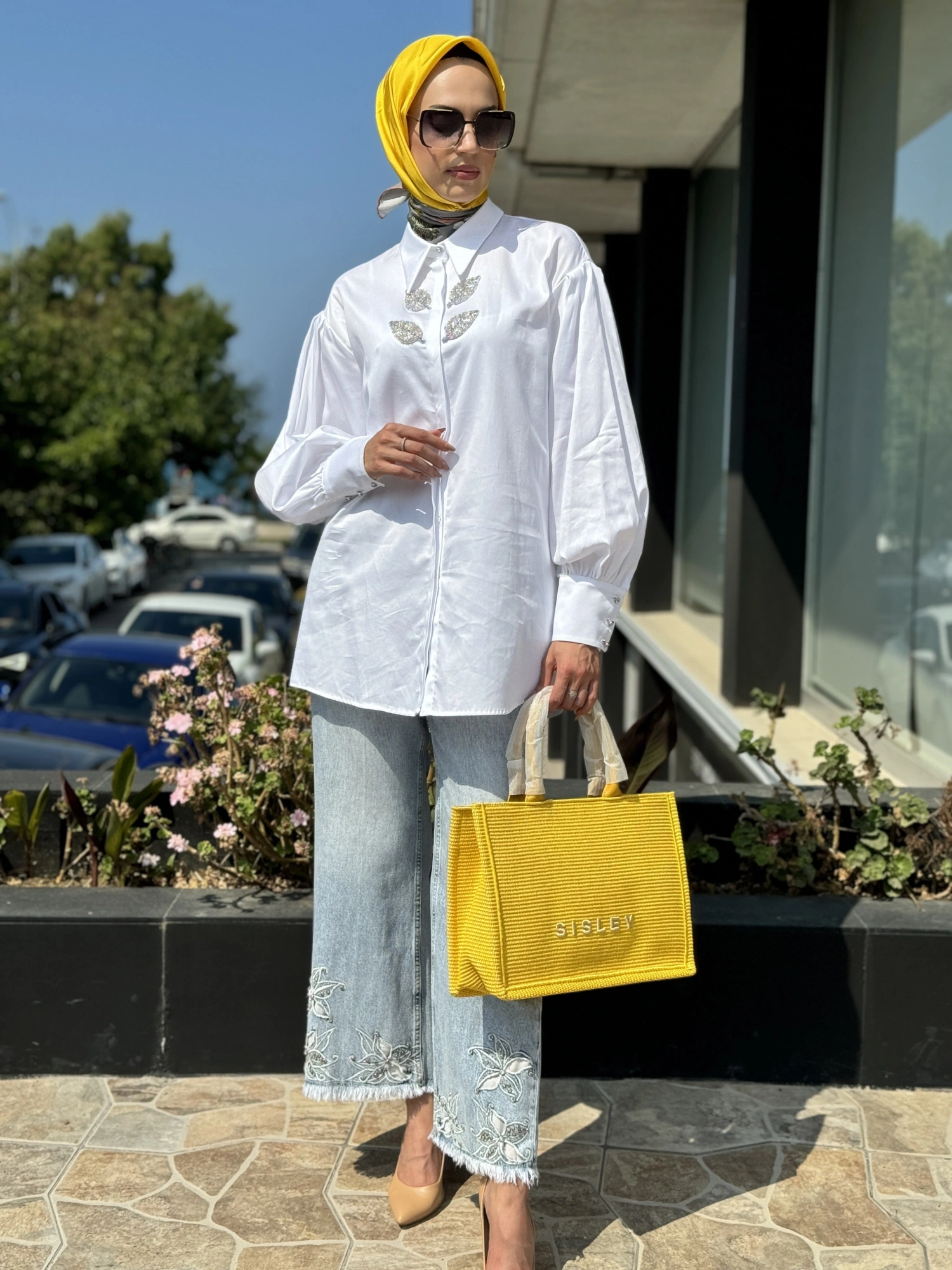 Ghisa Göğüs Ve Kol Detaylı Manişetli Poplin Gömlek 4525