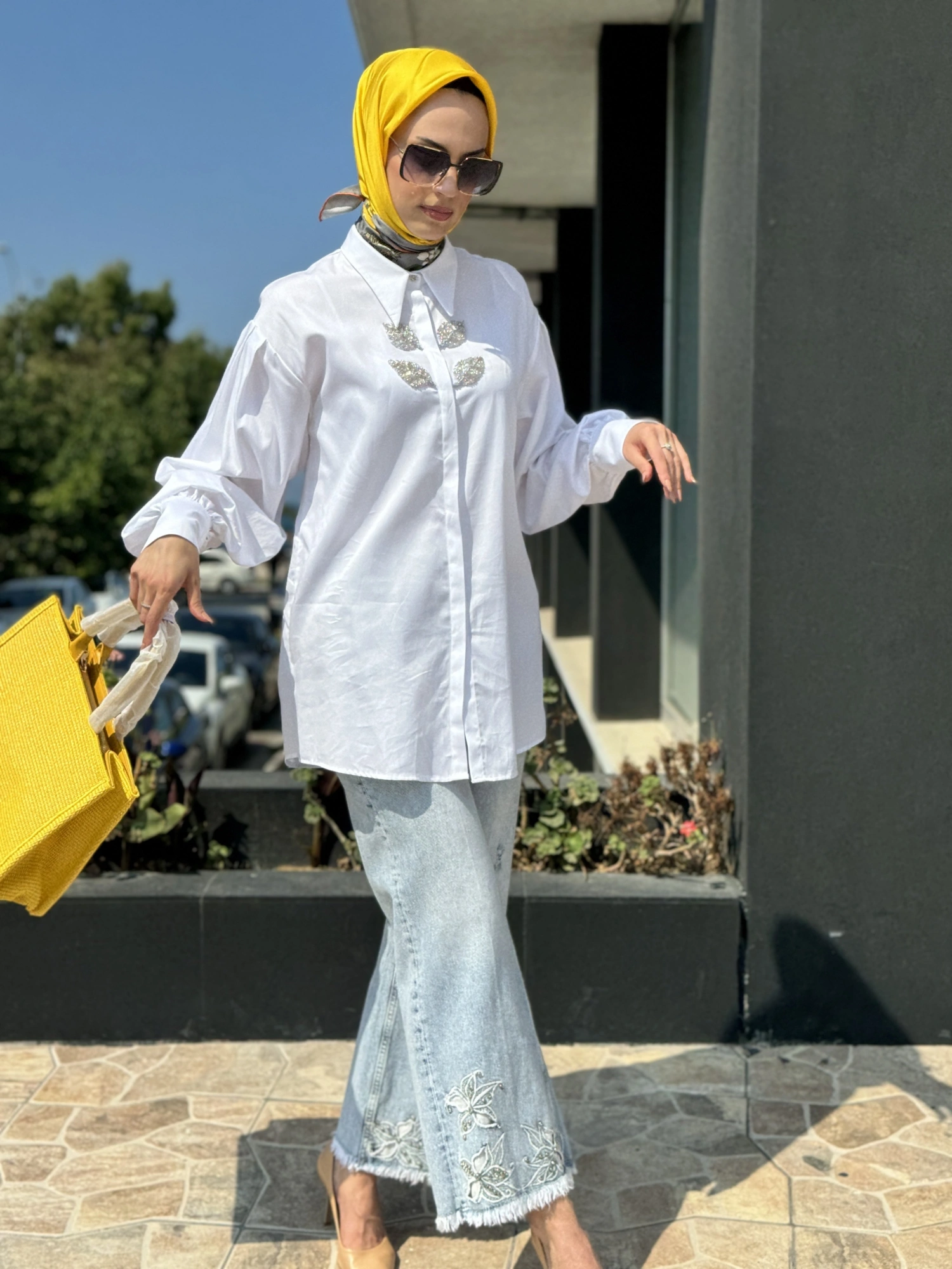 Ghisa Göğüs Ve Kol Detaylı Manişetli Poplin Gömlek 4525