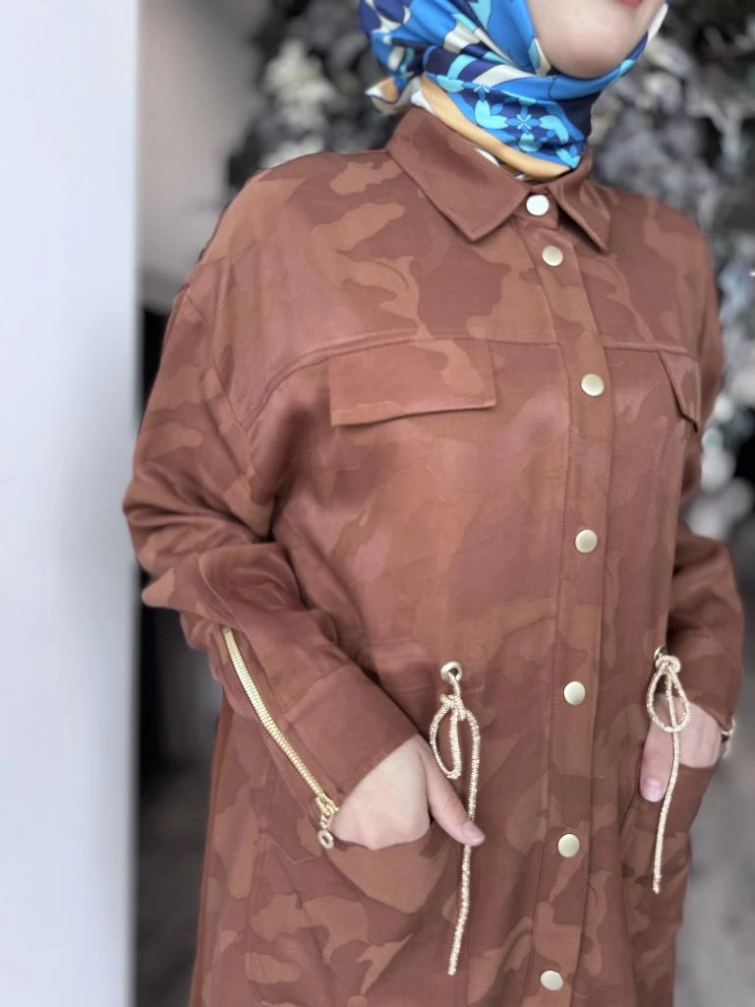 Ghisa Kamuflaj Desen Çıtçıtlı Ceket Pantolon Takım 4082