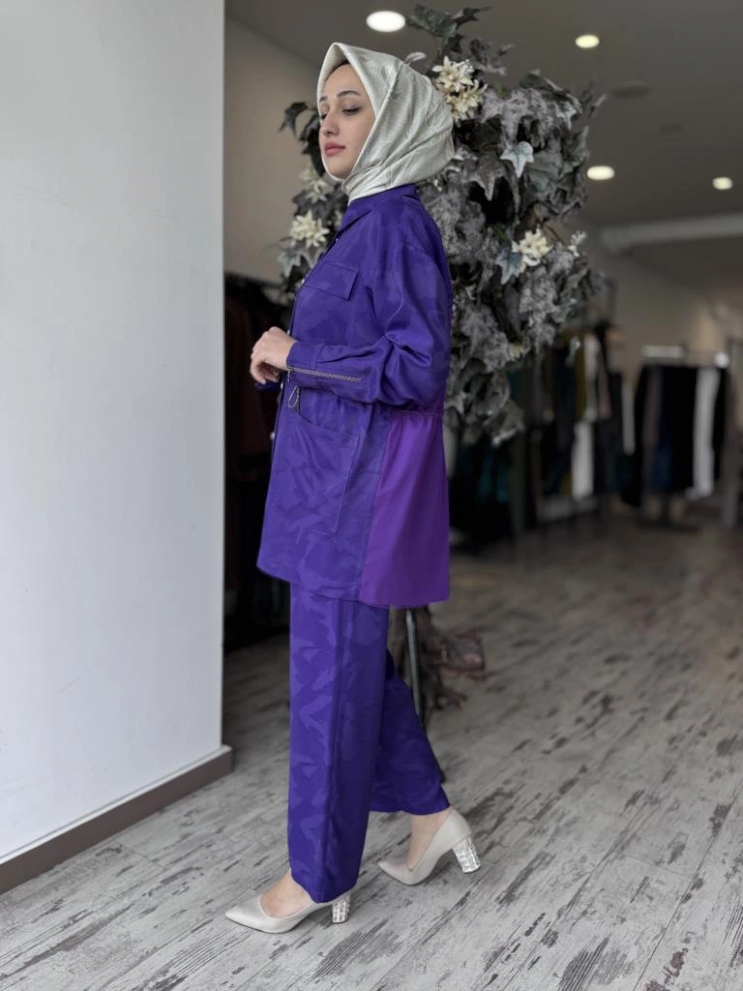 Ghisa Kamuflaj Desen Çıtçıtlı Ceket Pantolon Takım 4082