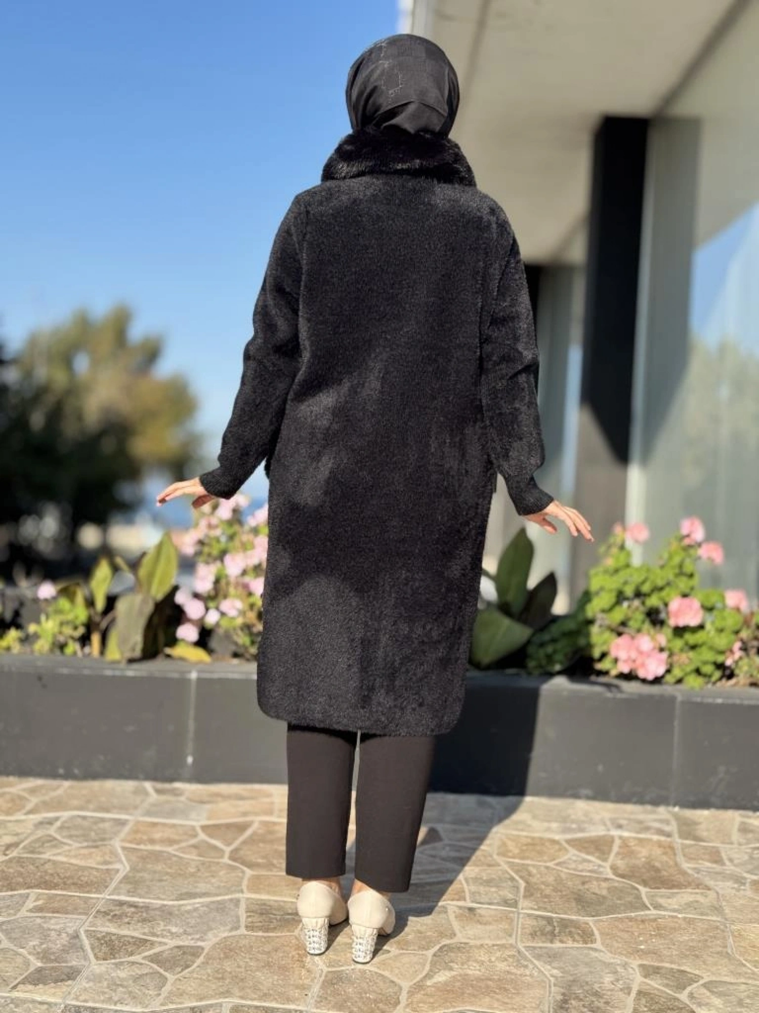 Ghisa Kürk Detaylı Fermuarlı Angora Kaban 2436