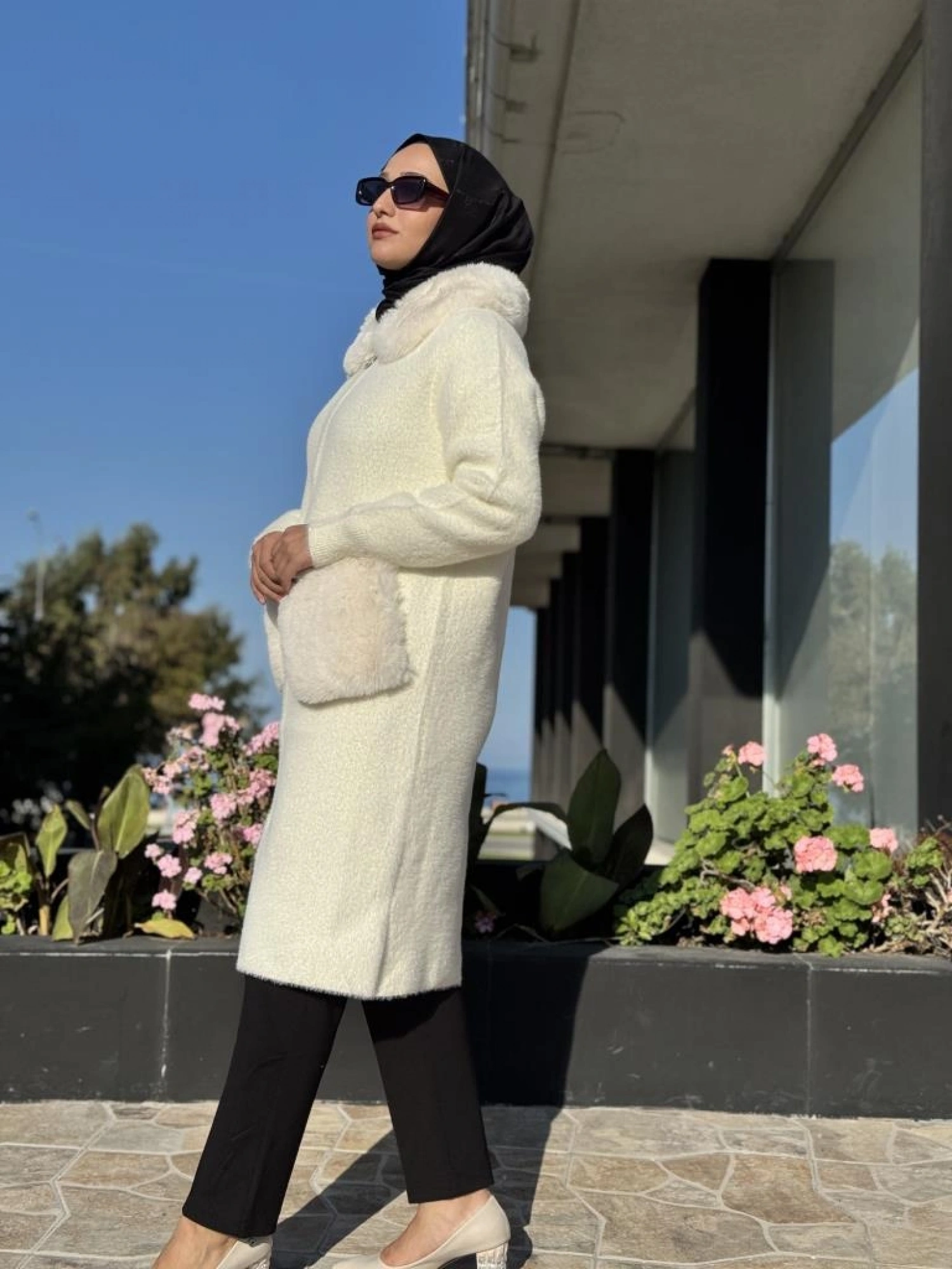 Ghisa Kürk Detaylı Fermuarlı Angora Kaban 2436