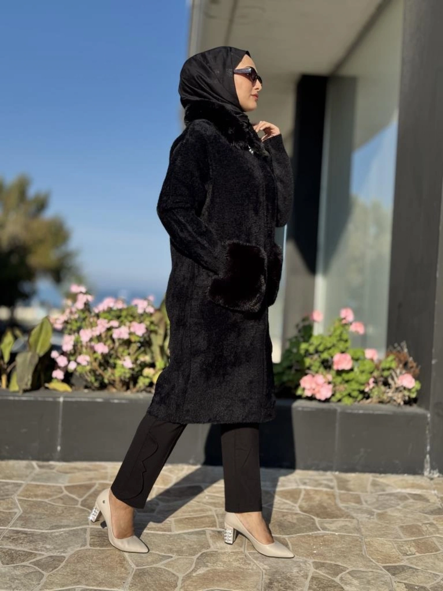 Ghisa Kürk Detaylı Fermuarlı Angora Kaban 2436