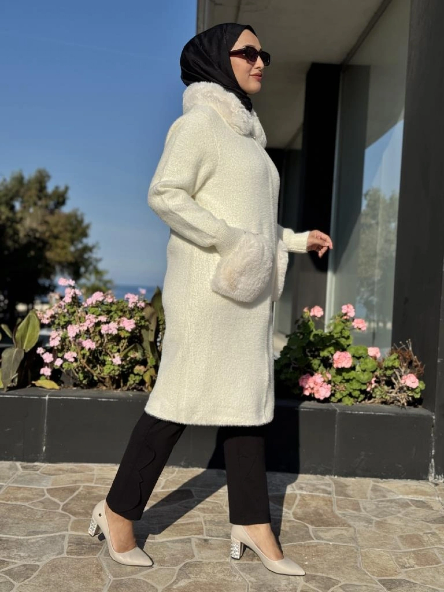 Ghisa Kürk Detaylı Fermuarlı Angora Kaban 2436