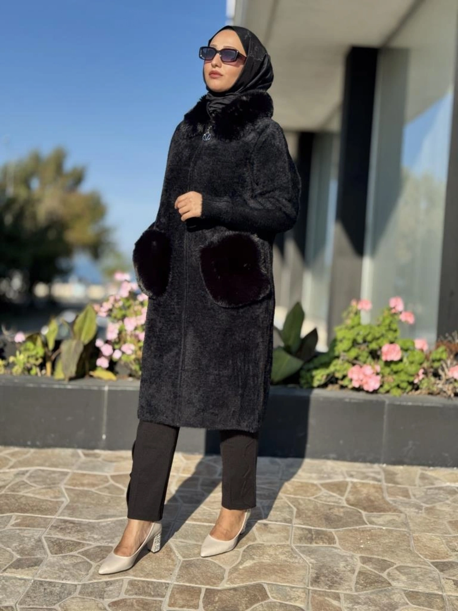 Ghisa Kürk Detaylı Fermuarlı Angora Kaban 2436