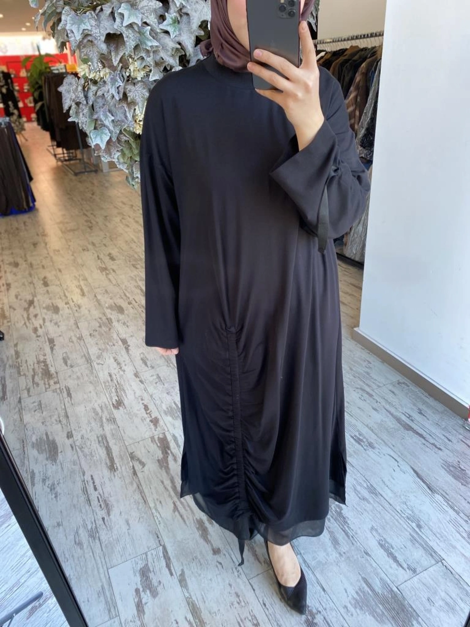 Ghisa Önden Büzmeli Organze Detaylı Elbise 4855