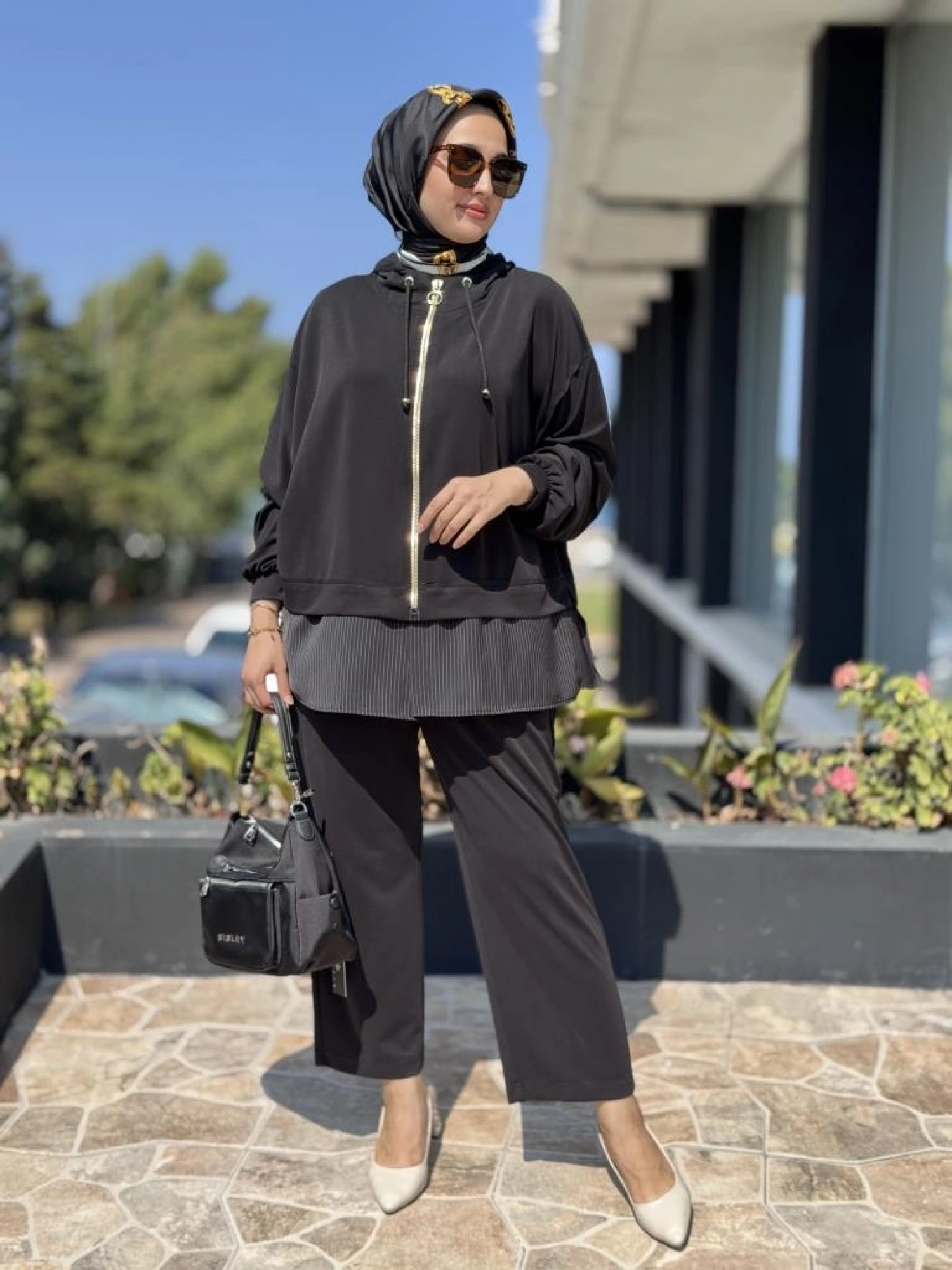 Ghisa Poplin Detaylı Fermuarlı Kap Pantolon Takım 4068