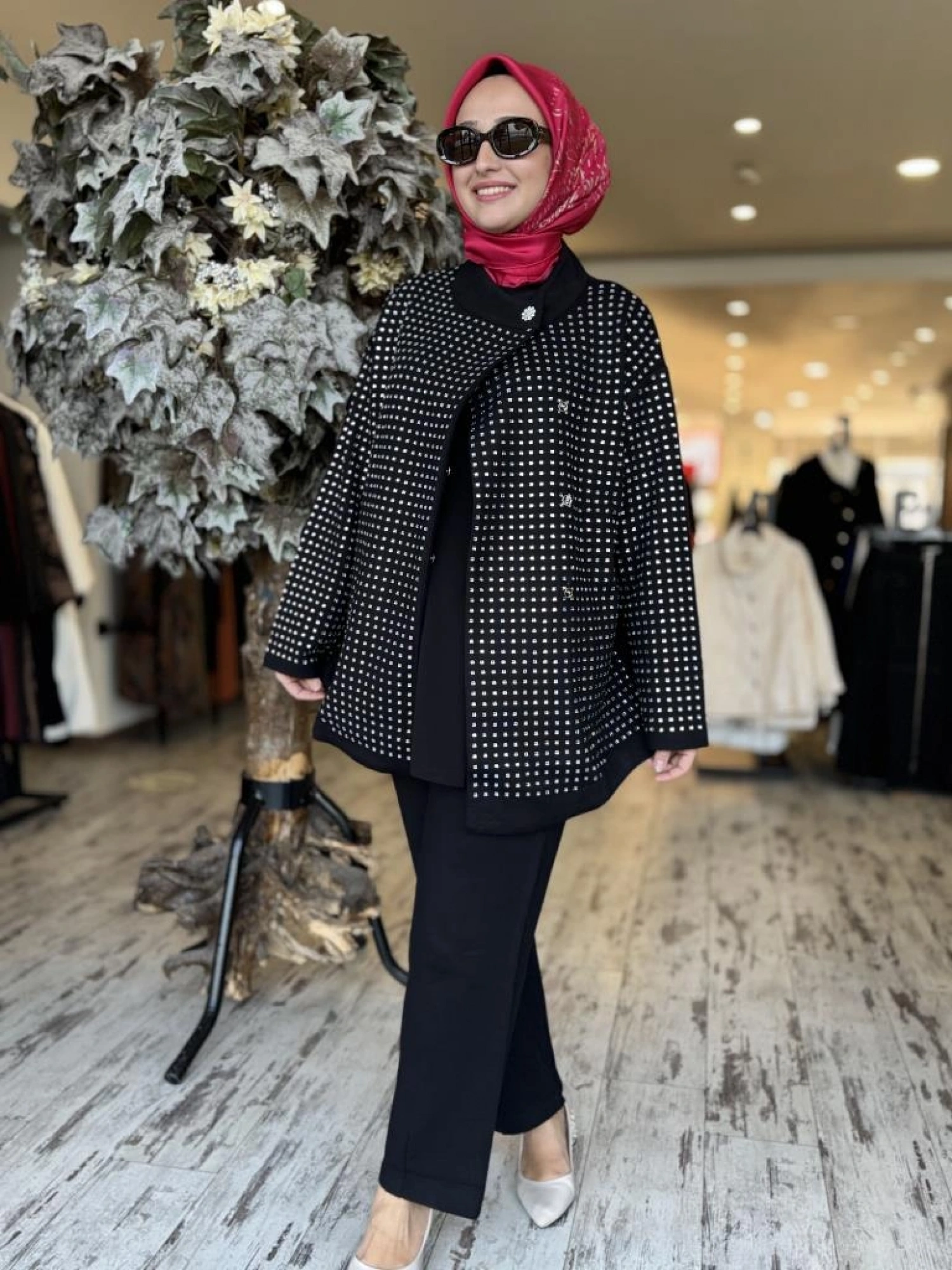 Ghisa Taşlı Triko Ceket / Pantolon Takım 3988