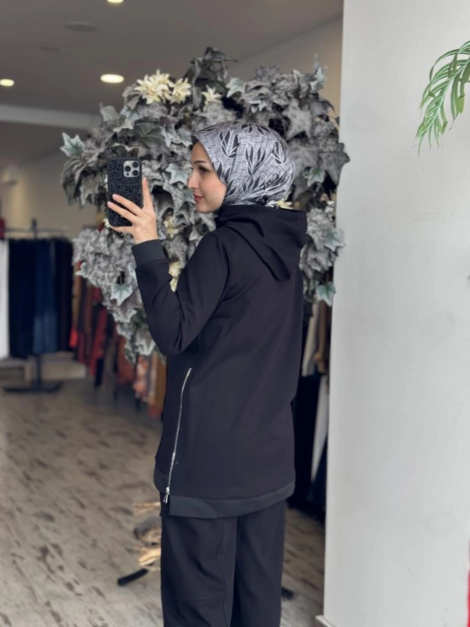 Gırasolem Luxury Kapüşonlu Yanları Fermuarlı Tunik Pantolon Takım