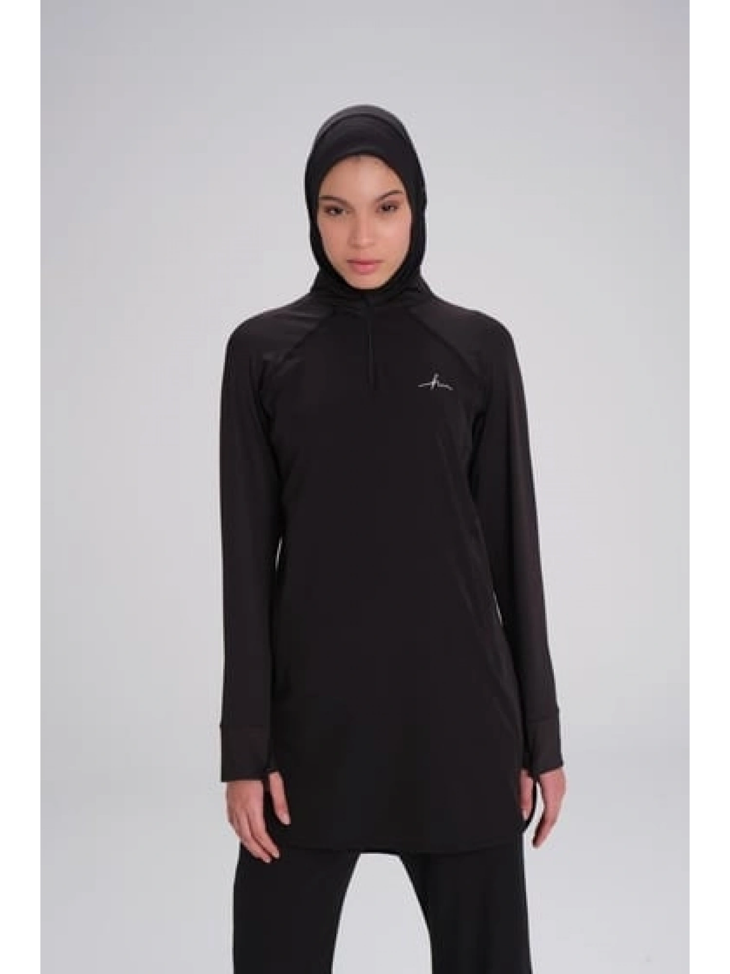 Haşema Active Uzun Kollu Yan Fermuar Cepli Tesettür Antraman Tişörtü ACT7