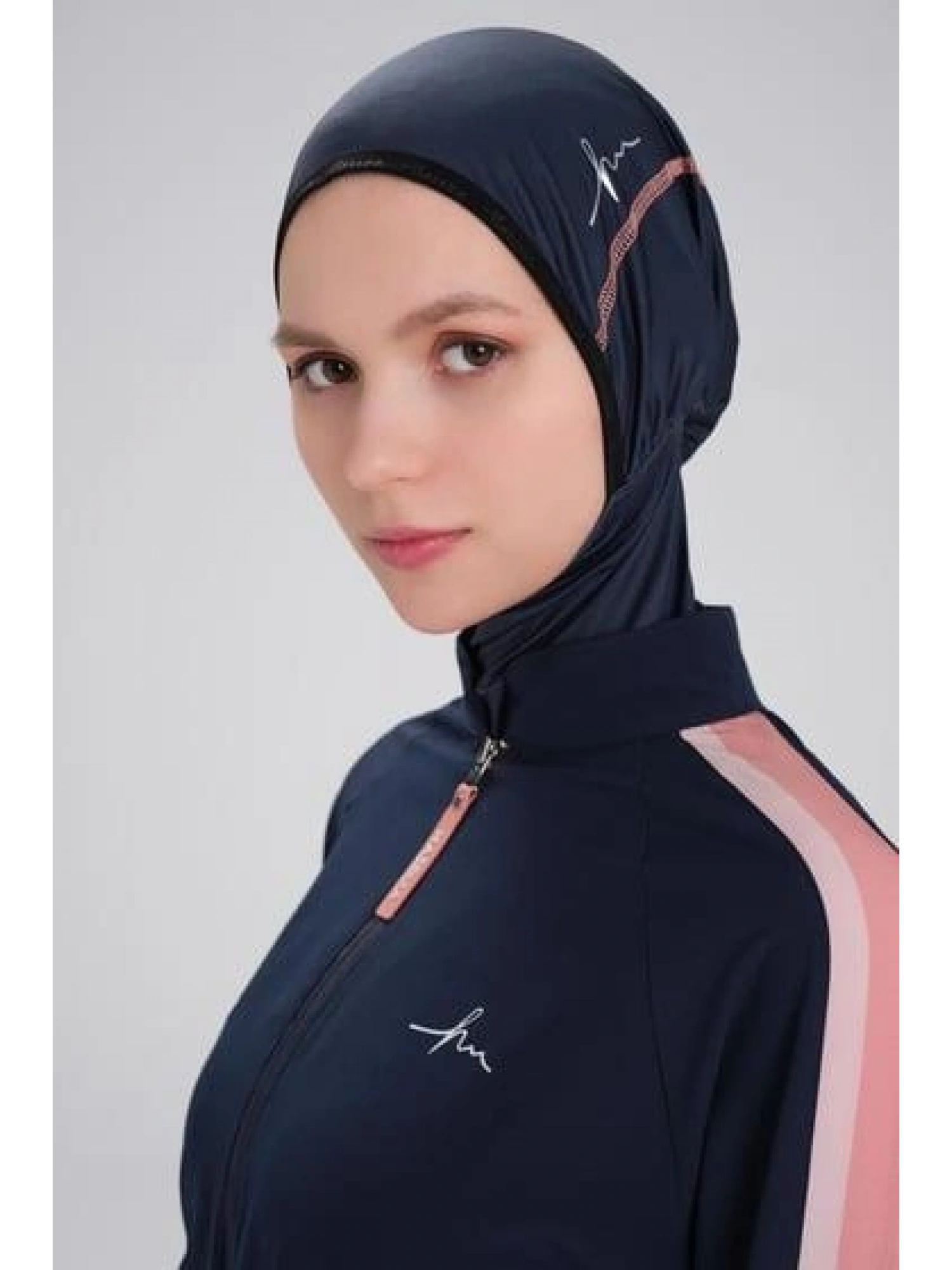 Haşema Esila H-Per Serisi 6 Parça Jileli Lacivert Tam Tesettür Mayo Takımı HSM3125