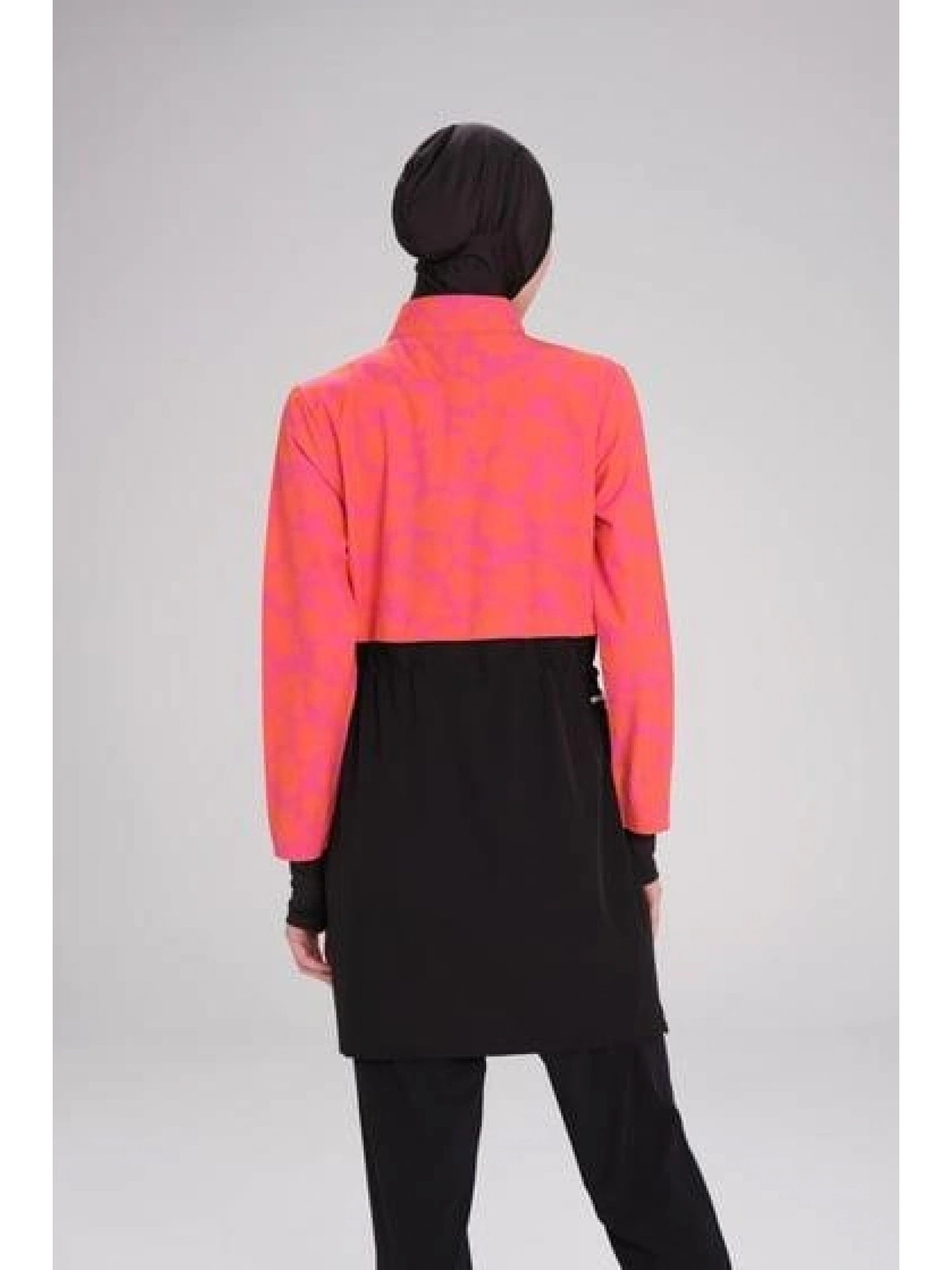 Haşema Esila Serisi Fuşya-Turuncu-Siyah Tam Tesettür Tek Mayo Üstü HSM2934