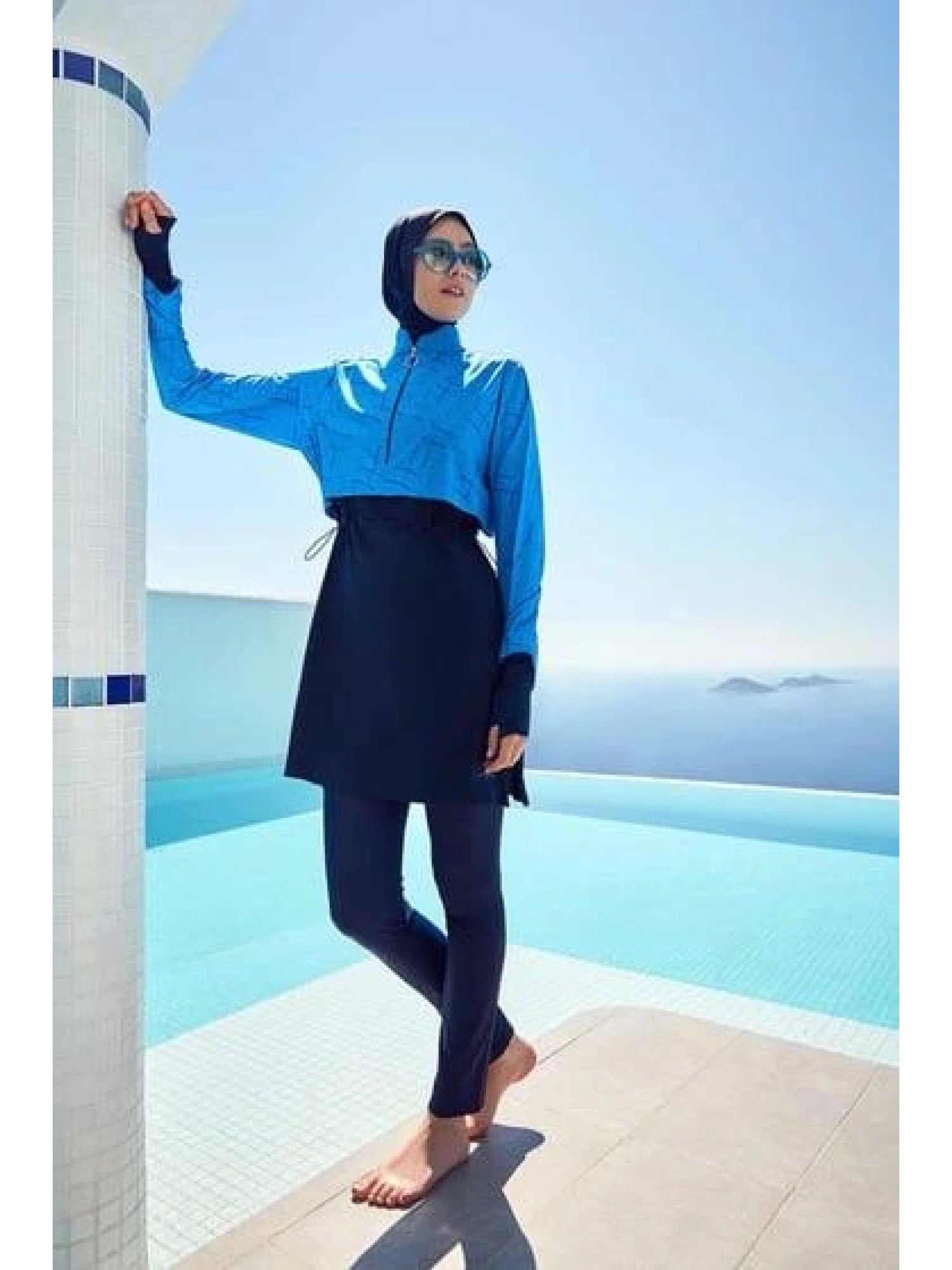 Haşema Esila Serisi Monogram Laci Tam Tesettür Tek Mayo Üstü HSM2934