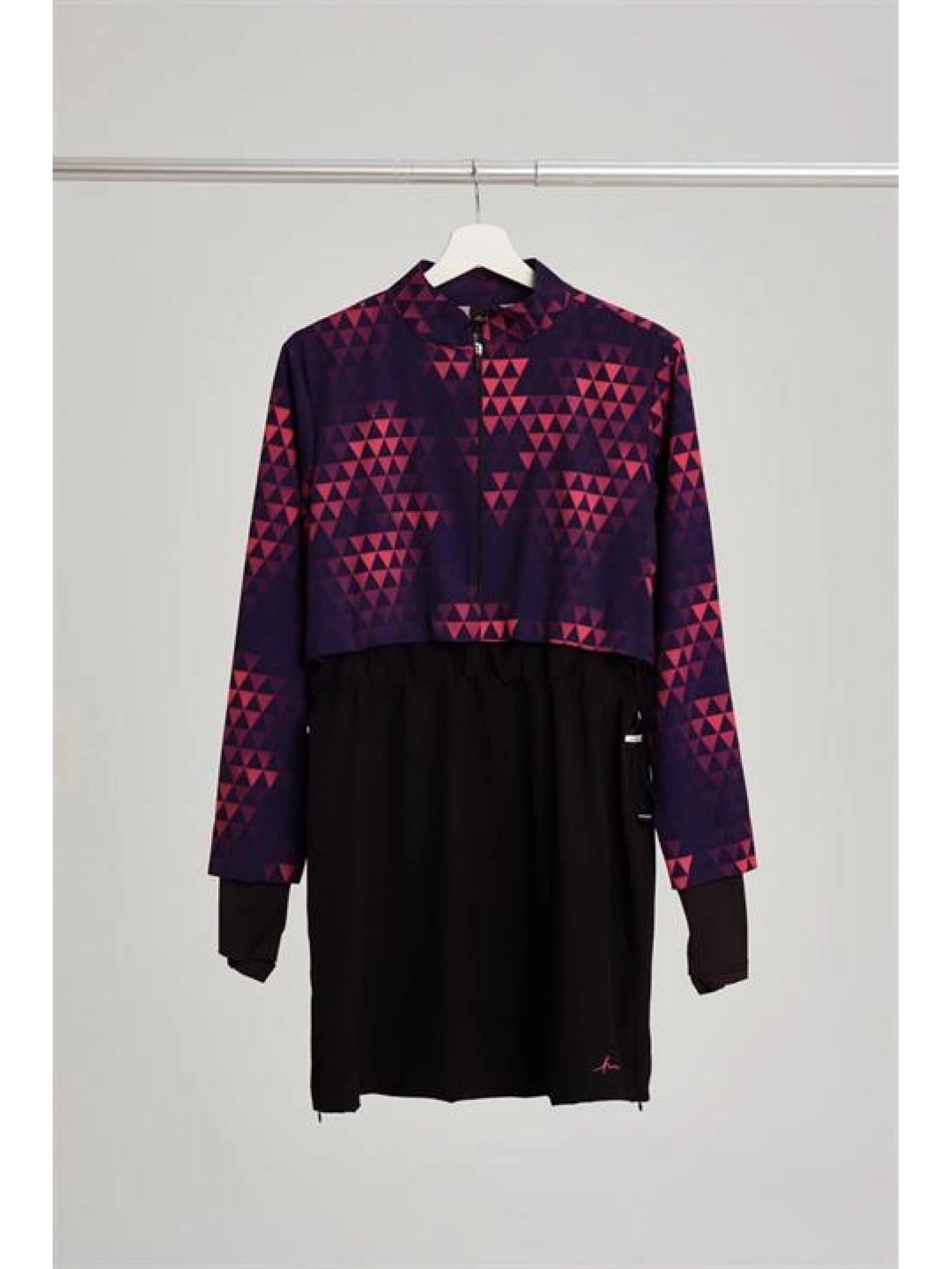 Haşema Esila Serisi Siyah-Fuşta Tam Tesettür Tek Mayo Üstü HSM2934