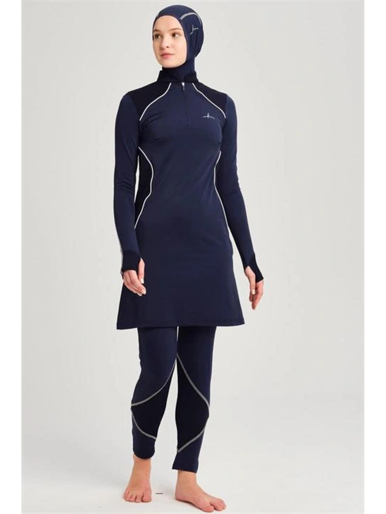 Haşema Performans Serisi Omuz Petek Doku 5 Parça Tesettür Mayo HSM2004