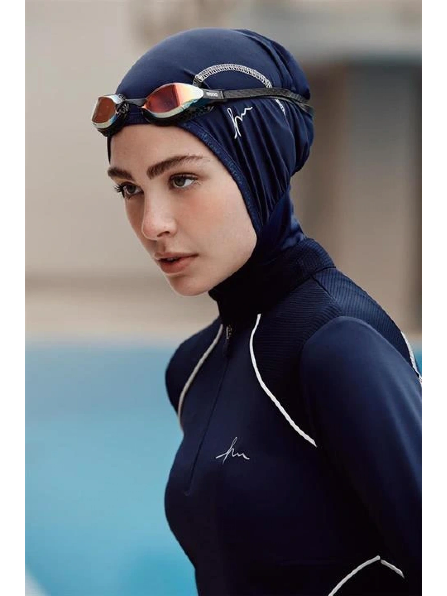 Haşema Performans Serisi Omuz Petek Doku 5 Parça Tesettür Mayo HSM2004