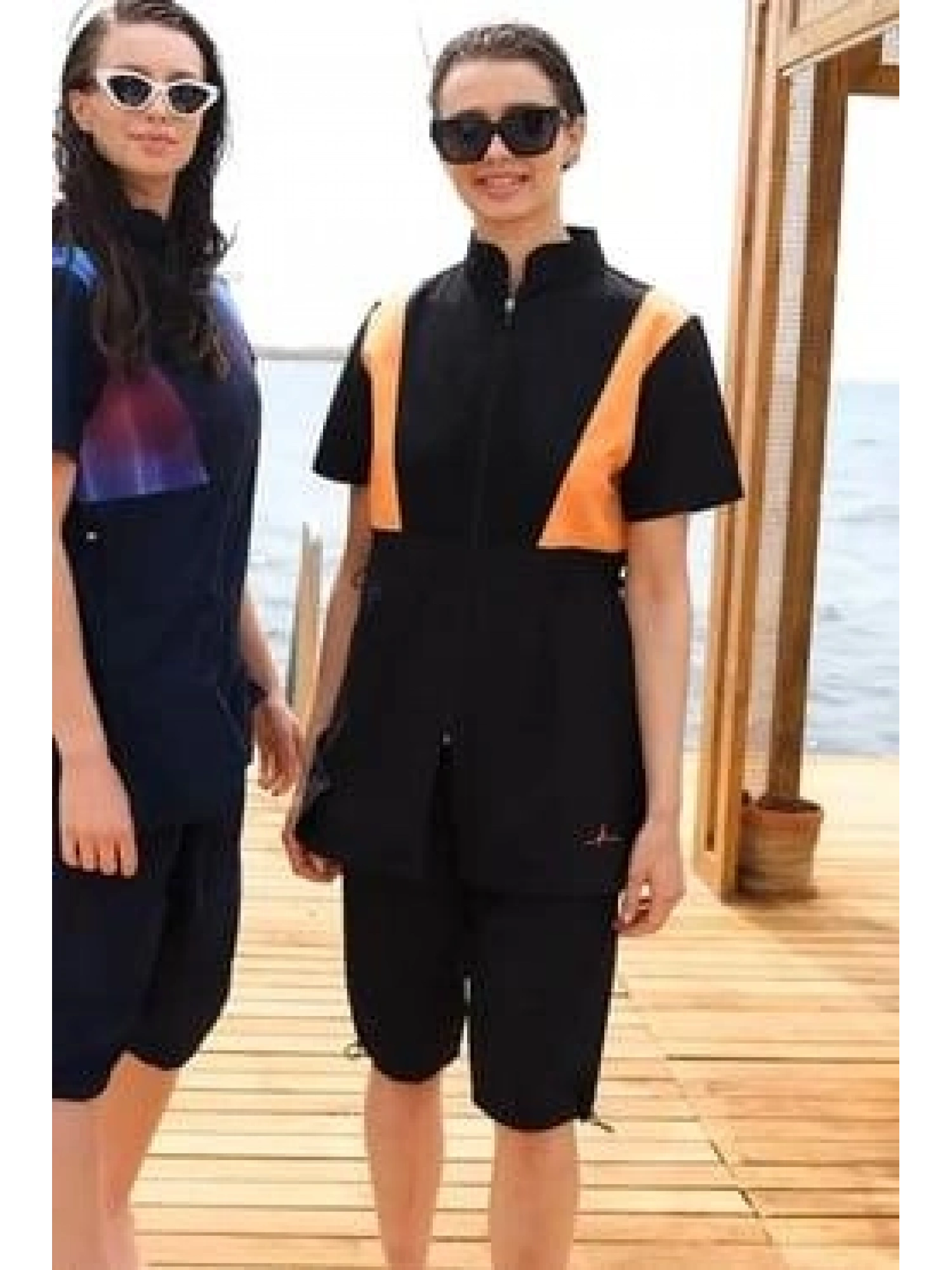 Haşema Senay Siyah-Turuncu 4 Parça Mayo Takımı HSM5002