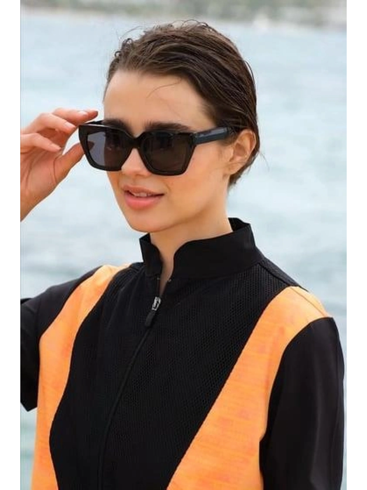 Haşema Senay Siyah-Turuncu 4 Parça Mayo Takımı HSM5002