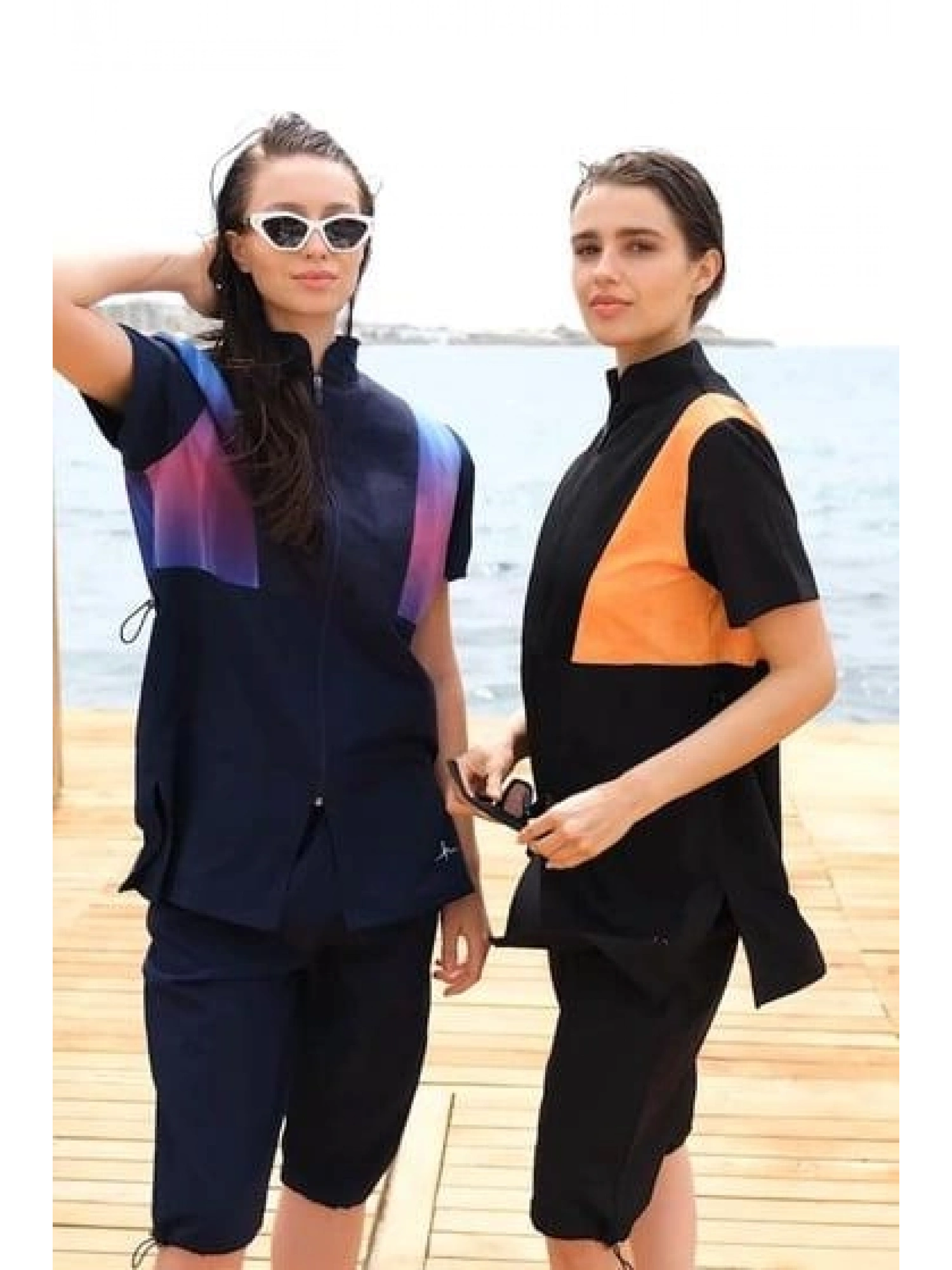 Haşema Senay Siyah-Turuncu 4 Parça Mayo Takımı HSM5002