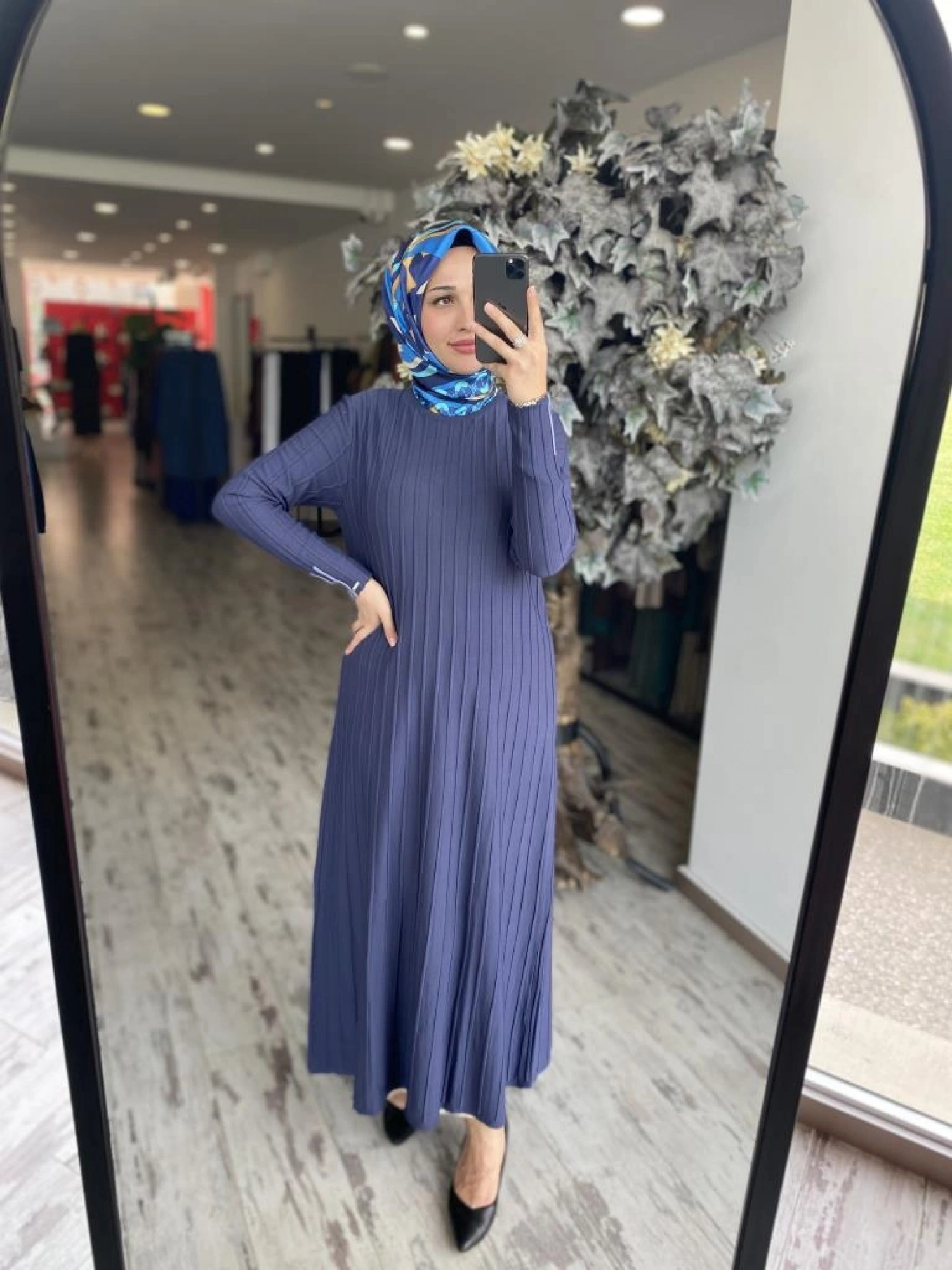 İnvee Çizgili Çan Elbise 6924