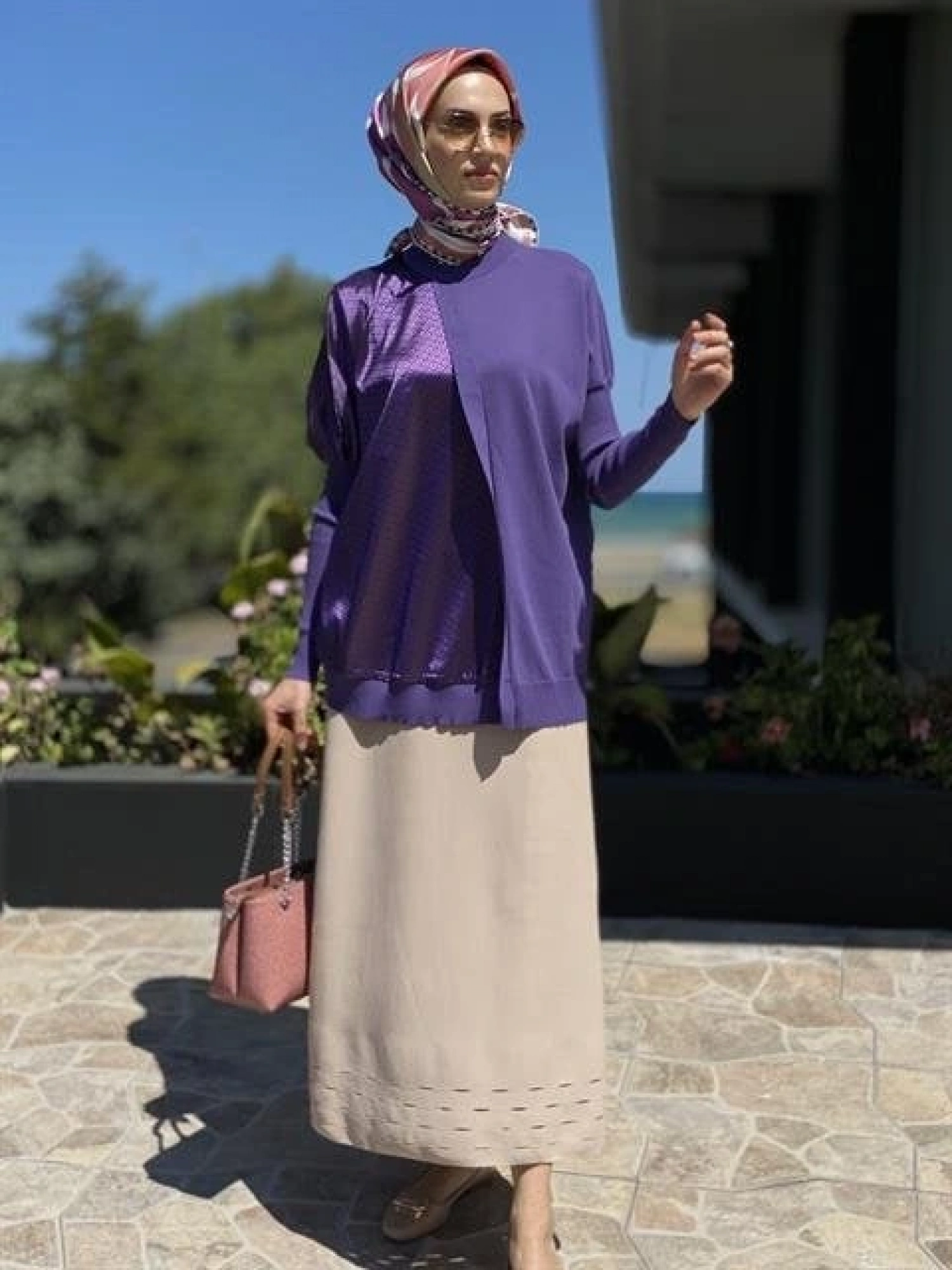 İnvee Etek Ucu Lazer Kesim Rayon Triko Etek 6904