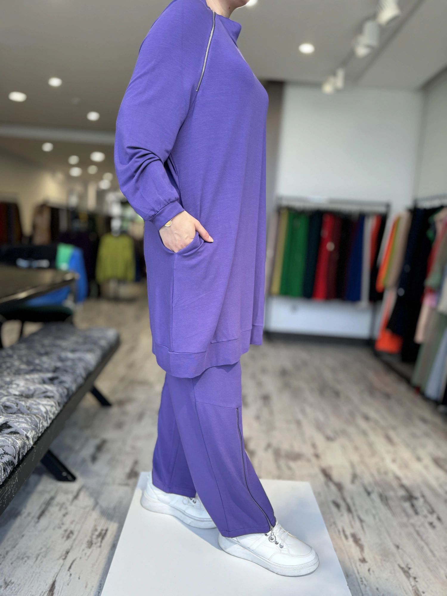 İnvee Fermuar Detaylı Tunik Pantolon Takım 6956