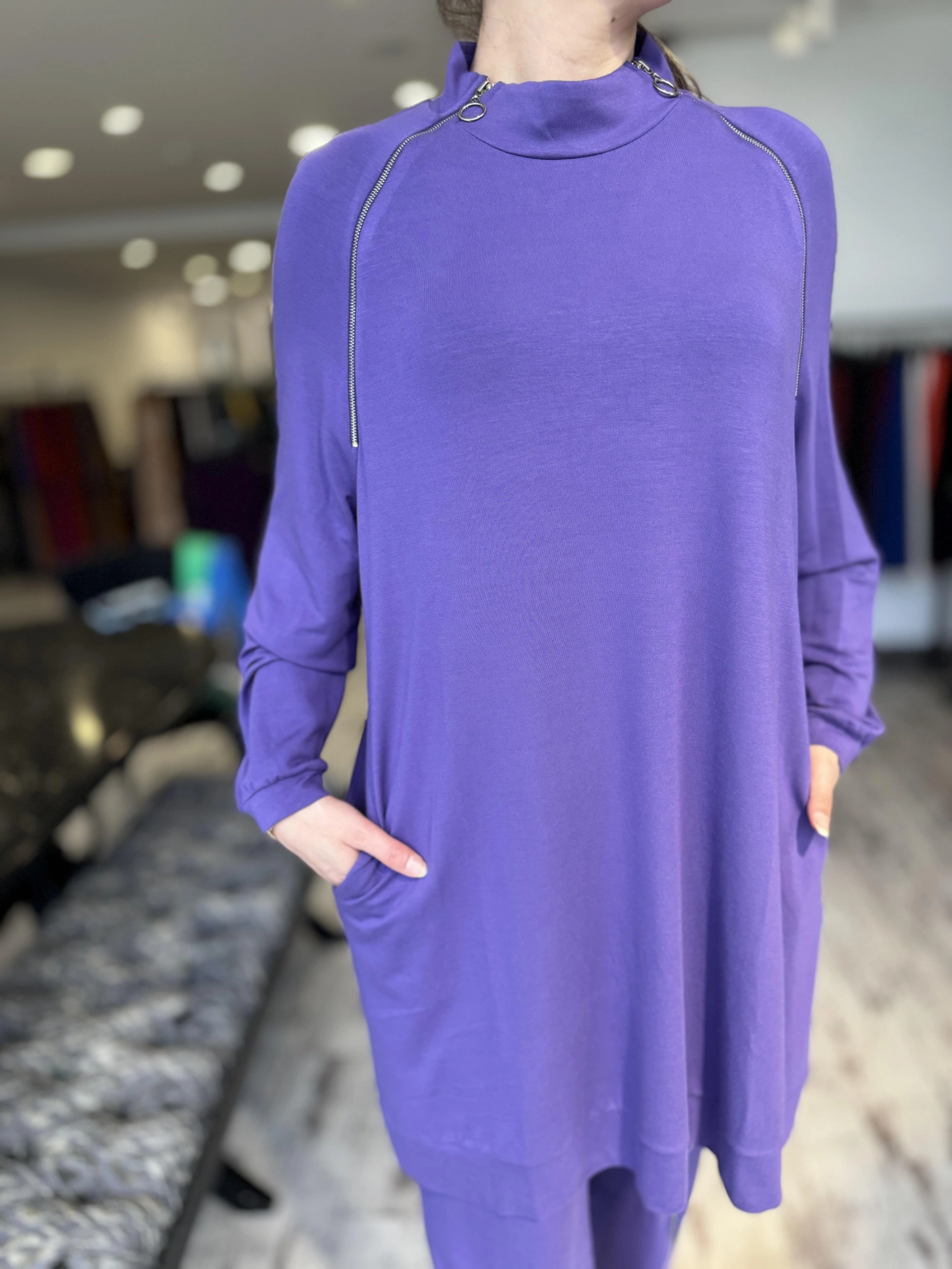 İnvee Fermuar Detaylı Tunik Pantolon Takım 6956