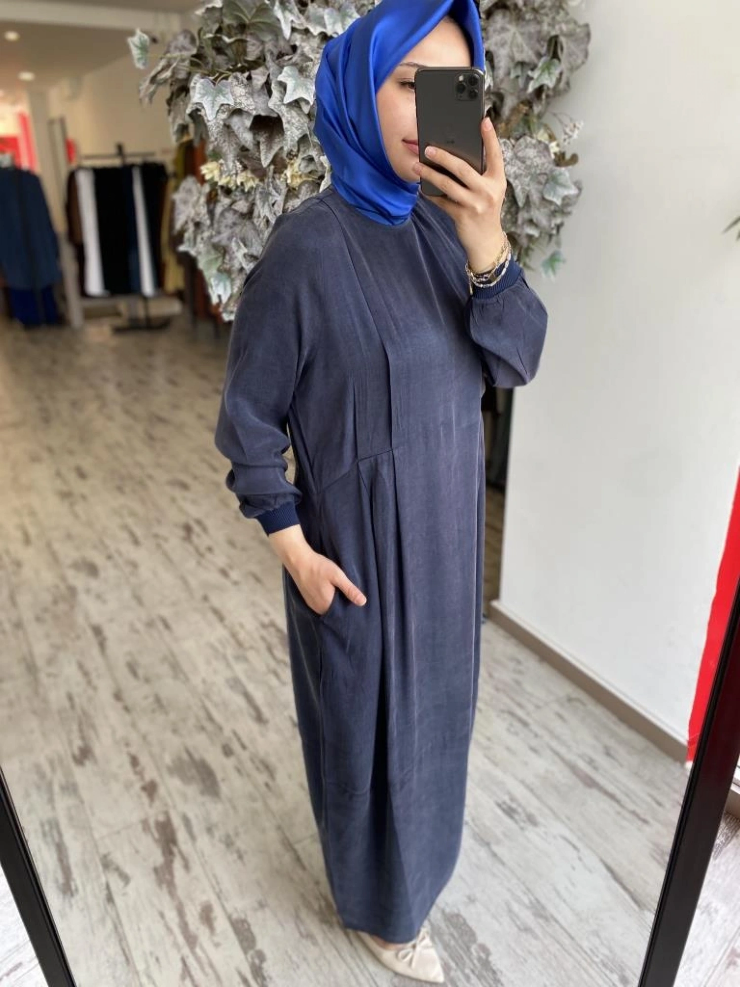 İnvee Gizli Cep Detaylı Modal Elbise 7013