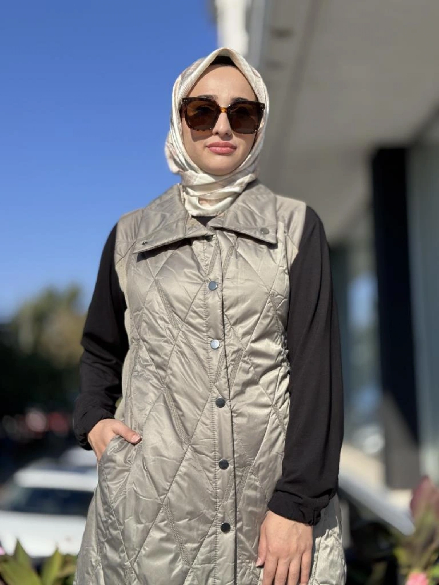 İnvee Triko Detaylı Kapitone Yelek 6916