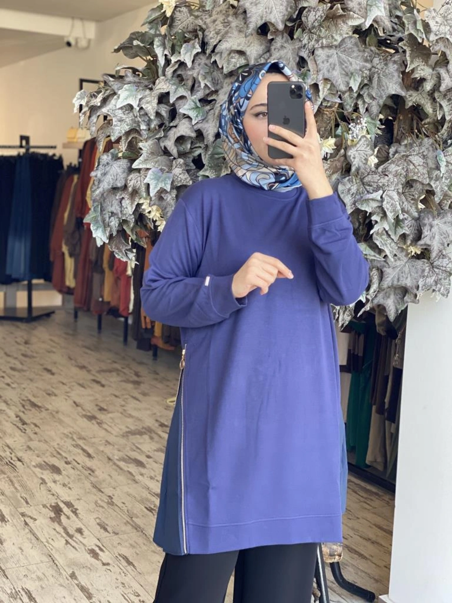 İNVEE Yanları Fermuarlı Penye Tunik 7047