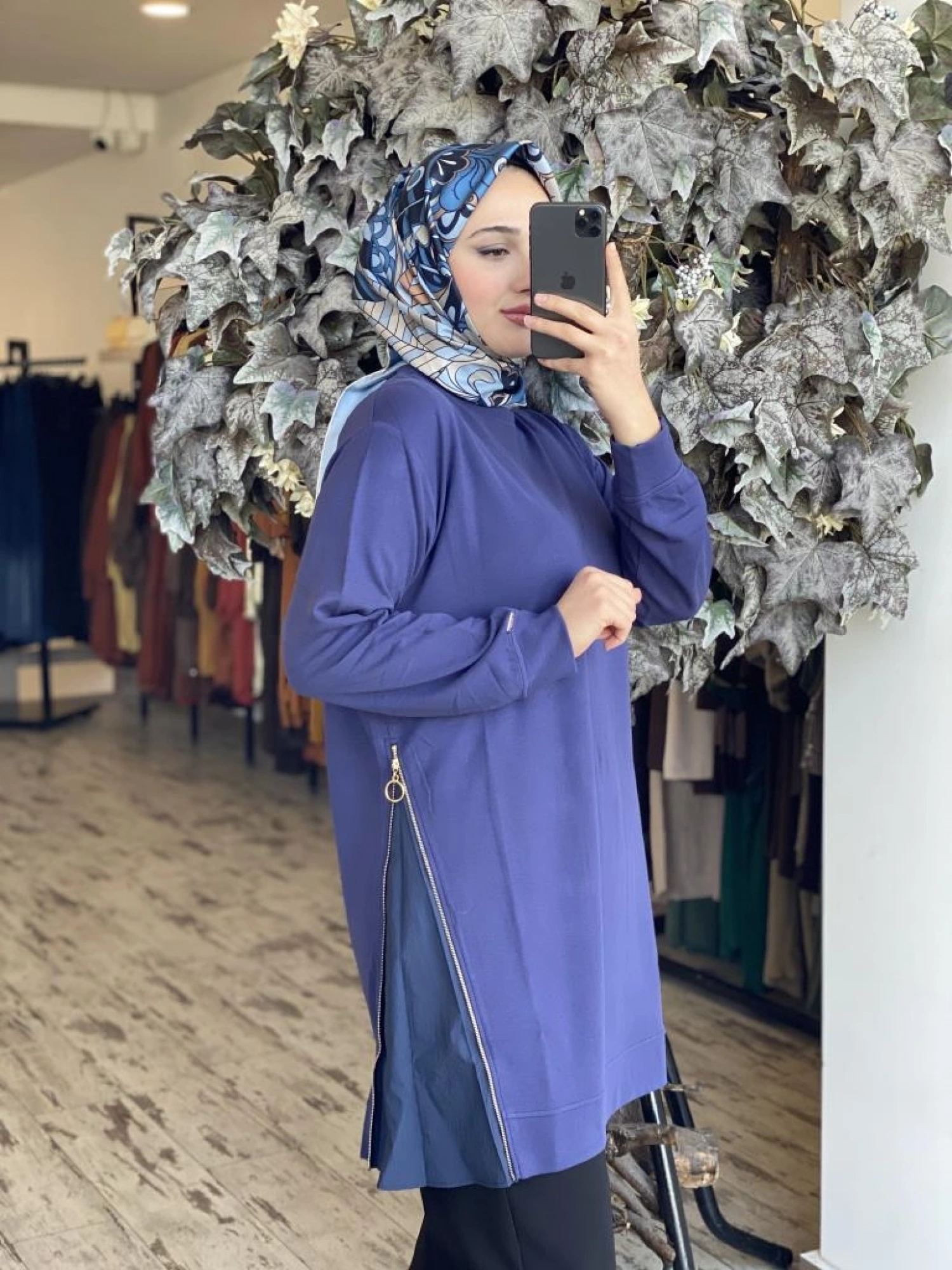 İNVEE Yanları Fermuarlı Penye Tunik 7047