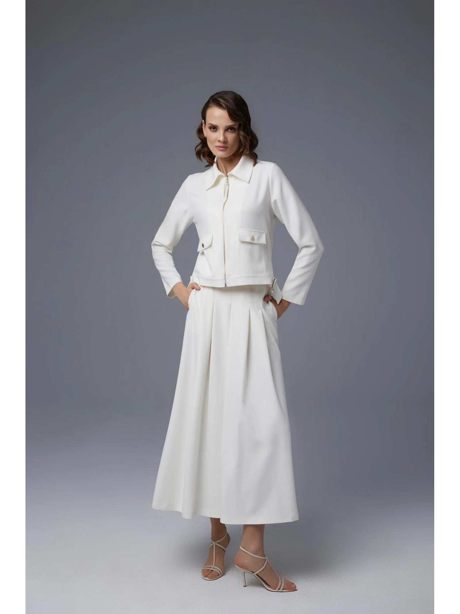 Jamila Sarah Kısa Ceket Pantolon/Etek Takım 9014