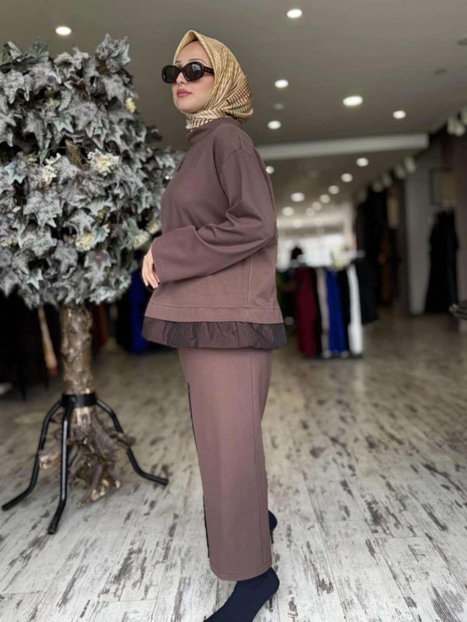 Kahma Düğme Detaylı Örme Etek