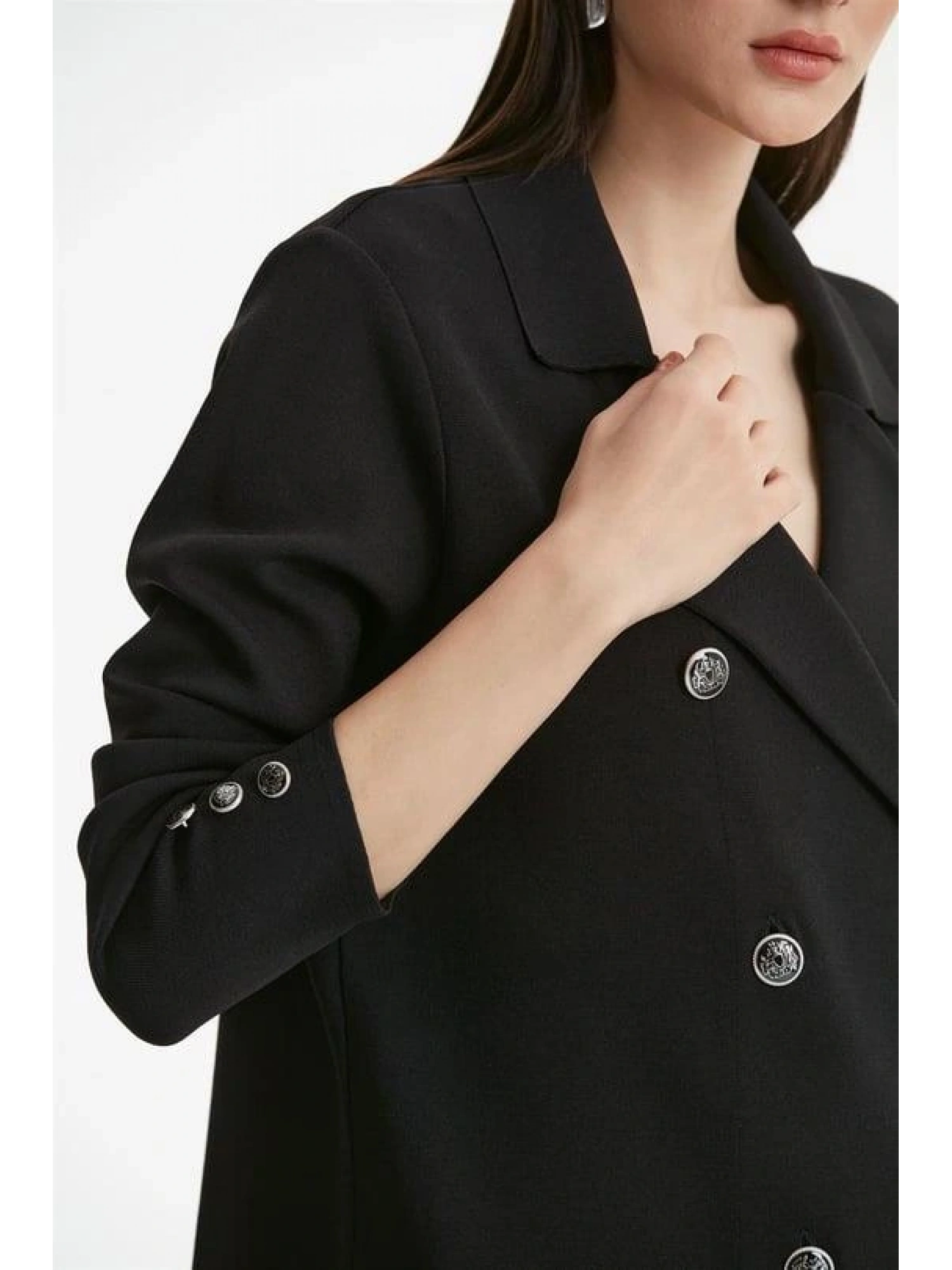 Kruvaze Yaka Rayon Ceket/Hırka HRK21464