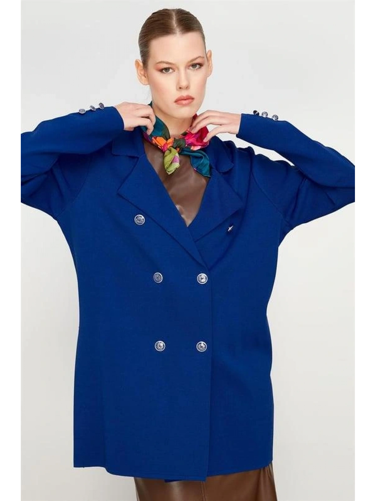 Kruvaze Yaka Rayon Ceket/Hırka HRK21464