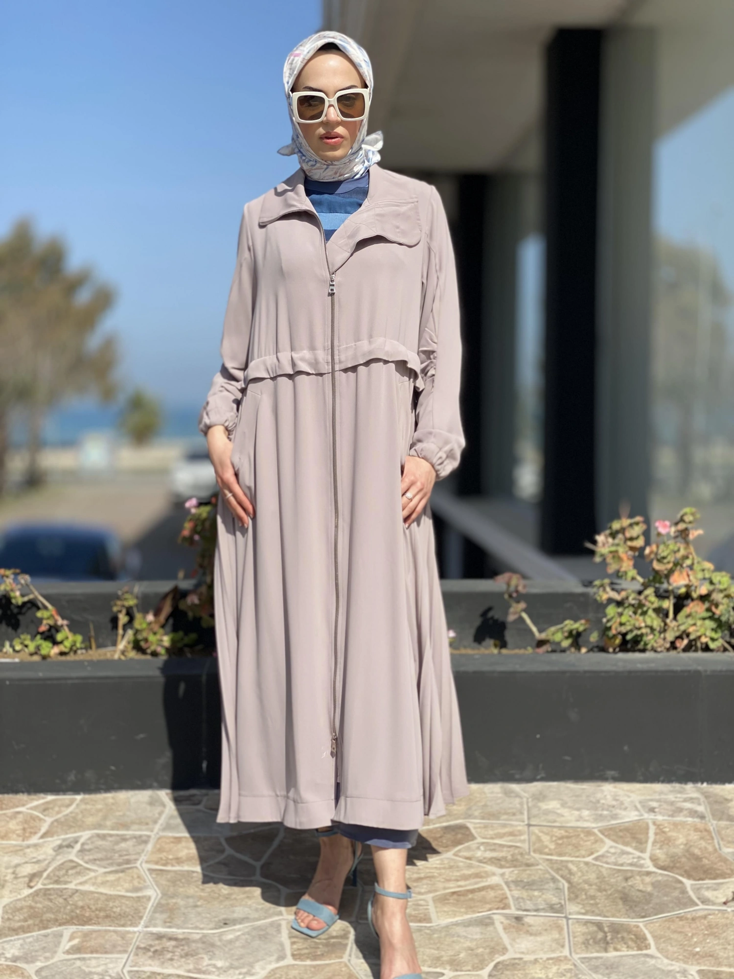 Misswhence Arkası Pliseli Fermuarlı Pardesü 35516