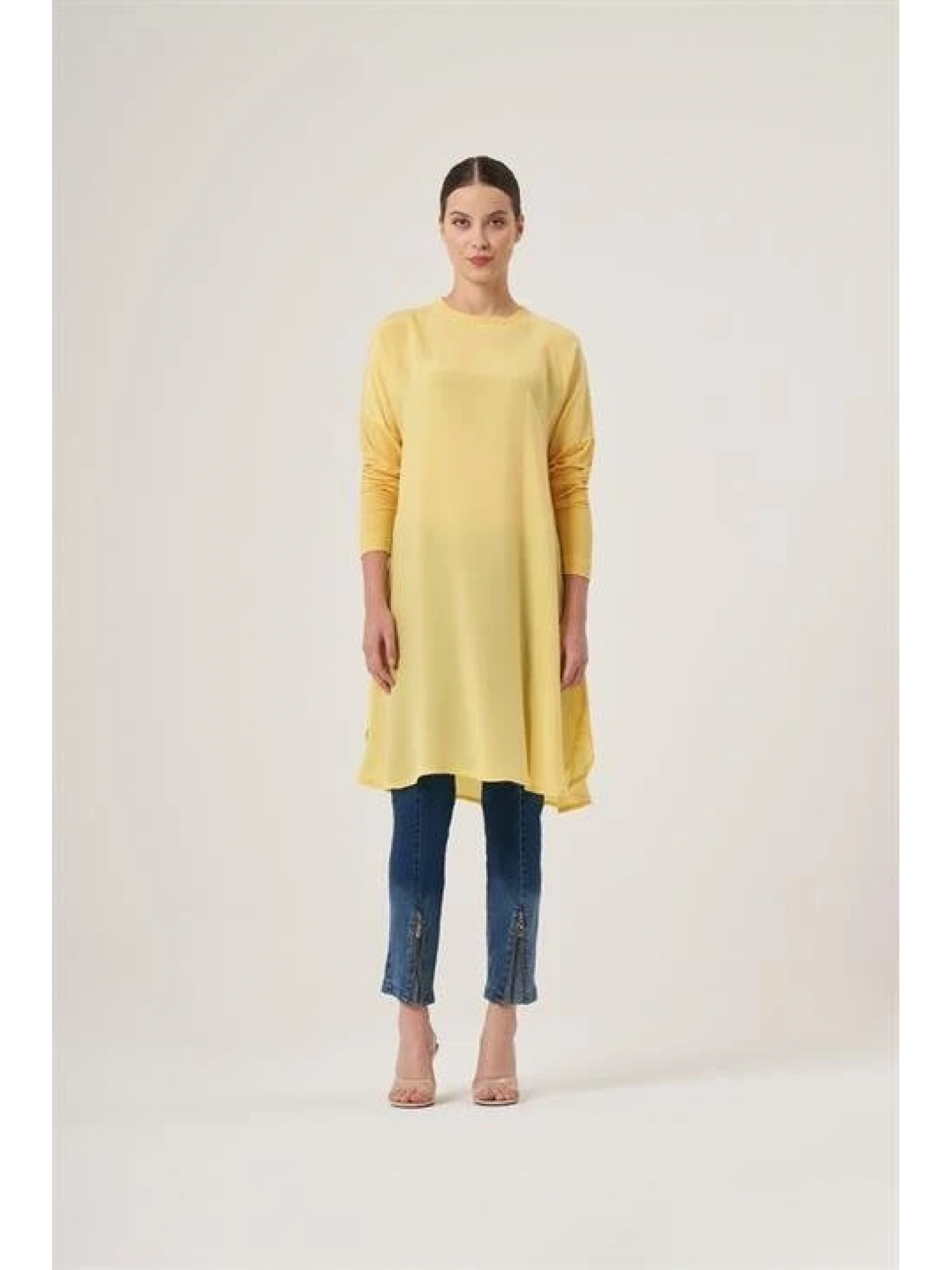Misswhence Basic Cupra Sarı Tunik 33012
