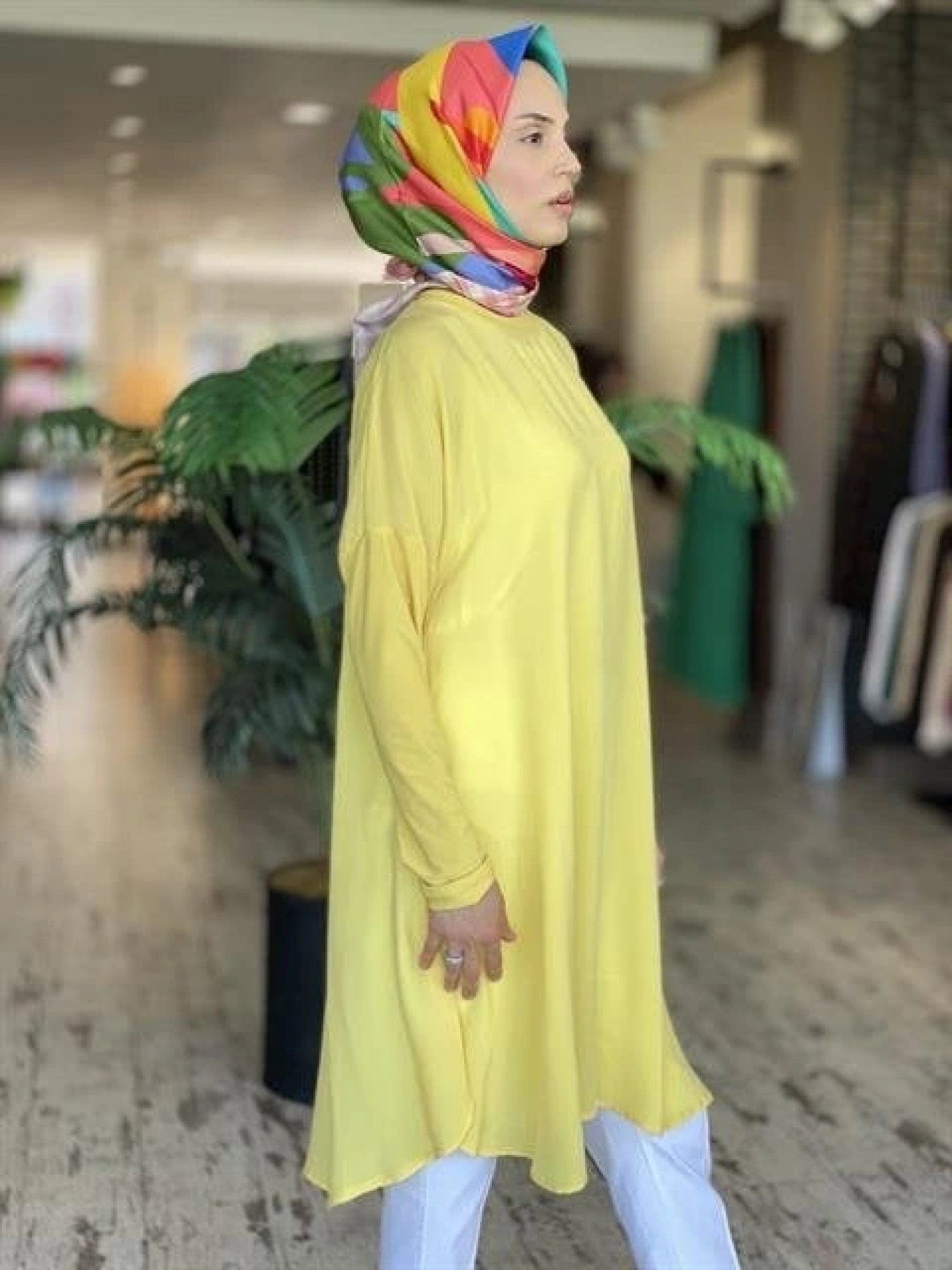 Misswhence Basic Cupra Sarı Tunik 33012