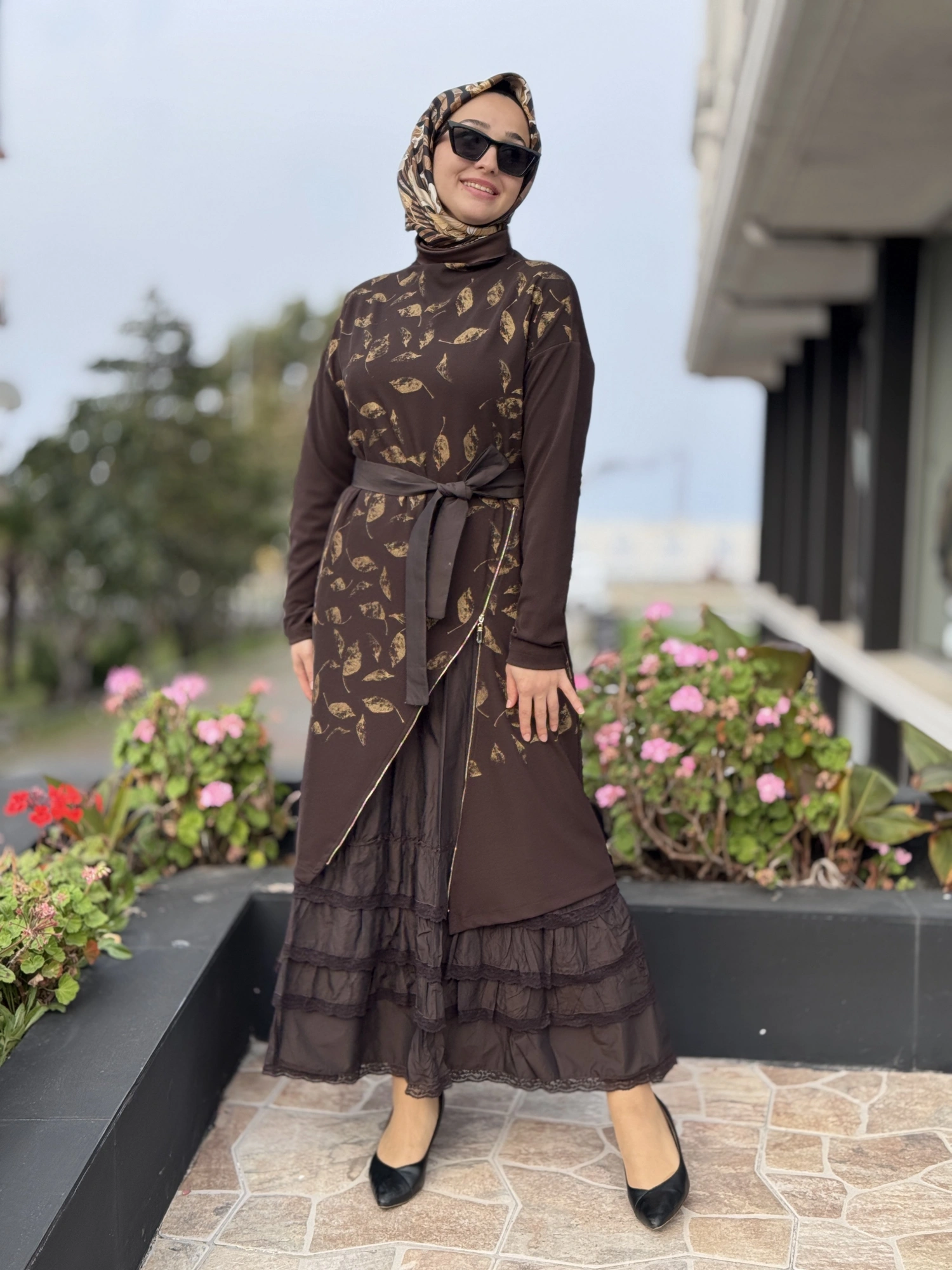 Misswhence Baskı Detaylı İkili Triko Elbise 38810