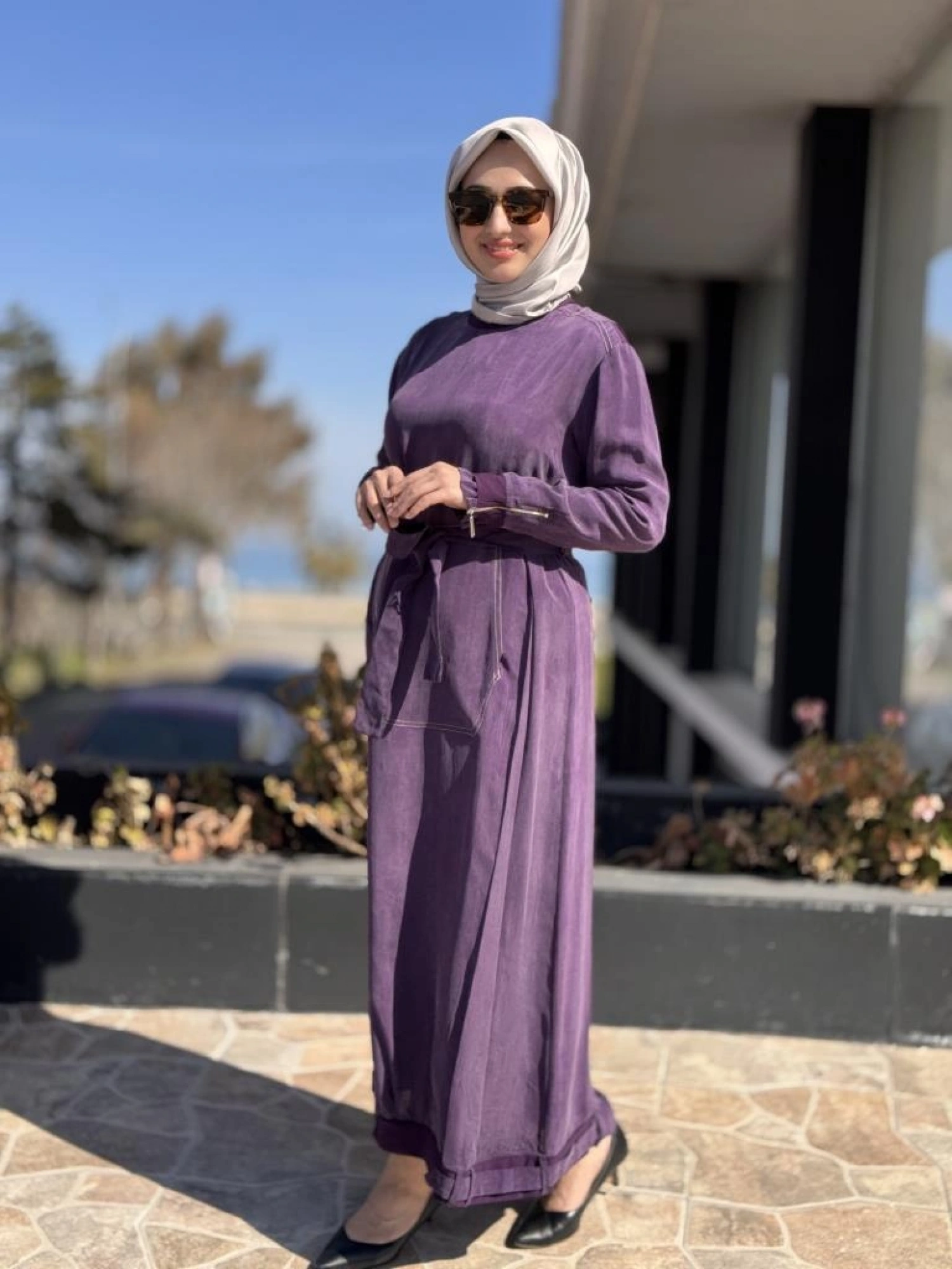 Misswhence Cep Detaylı Spor Dikişli Cupra İpek Elbise 37838